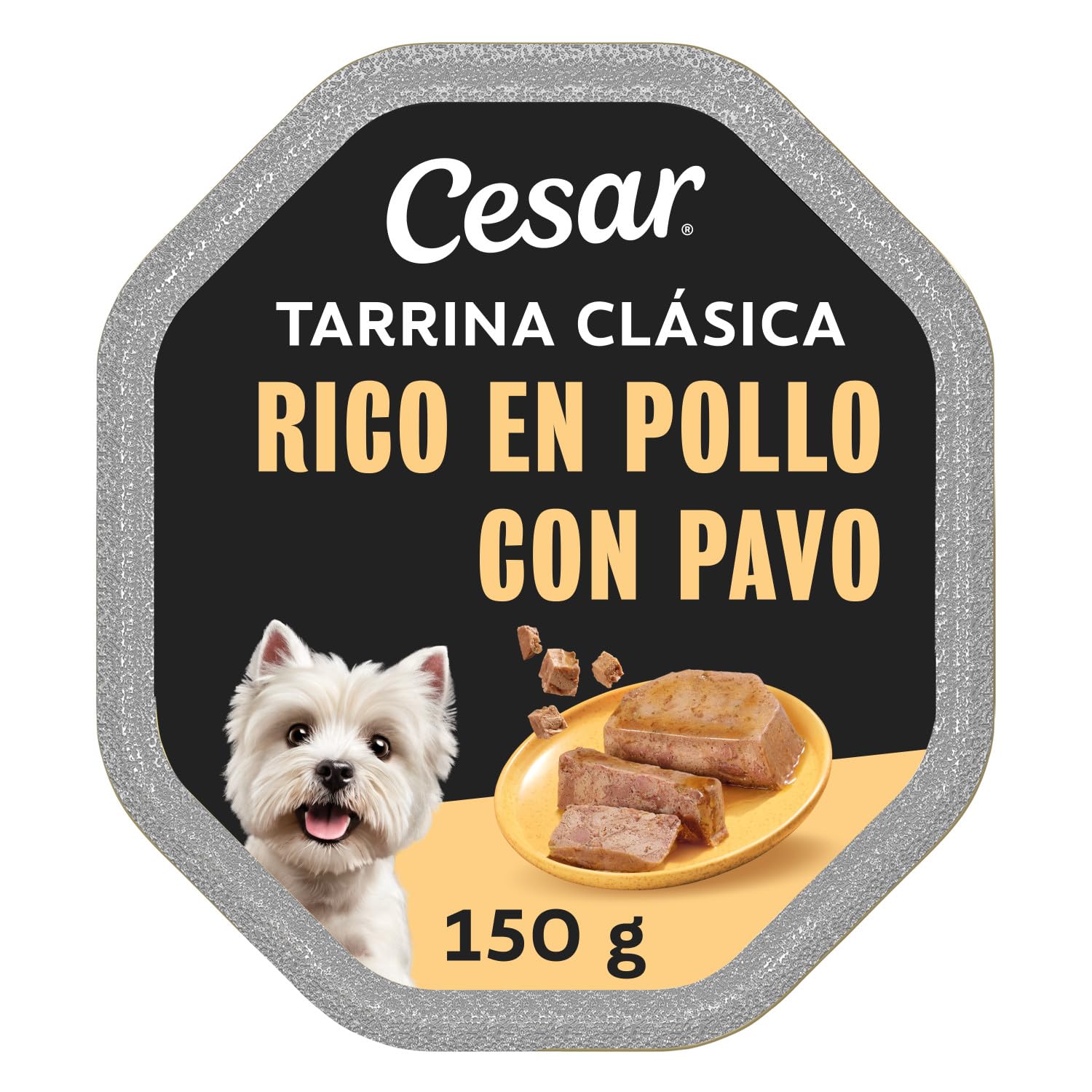 César Comida Húmeda para Perros en Paté, Sabor Pollo (Pack de 14 Tarrinas x 150g)