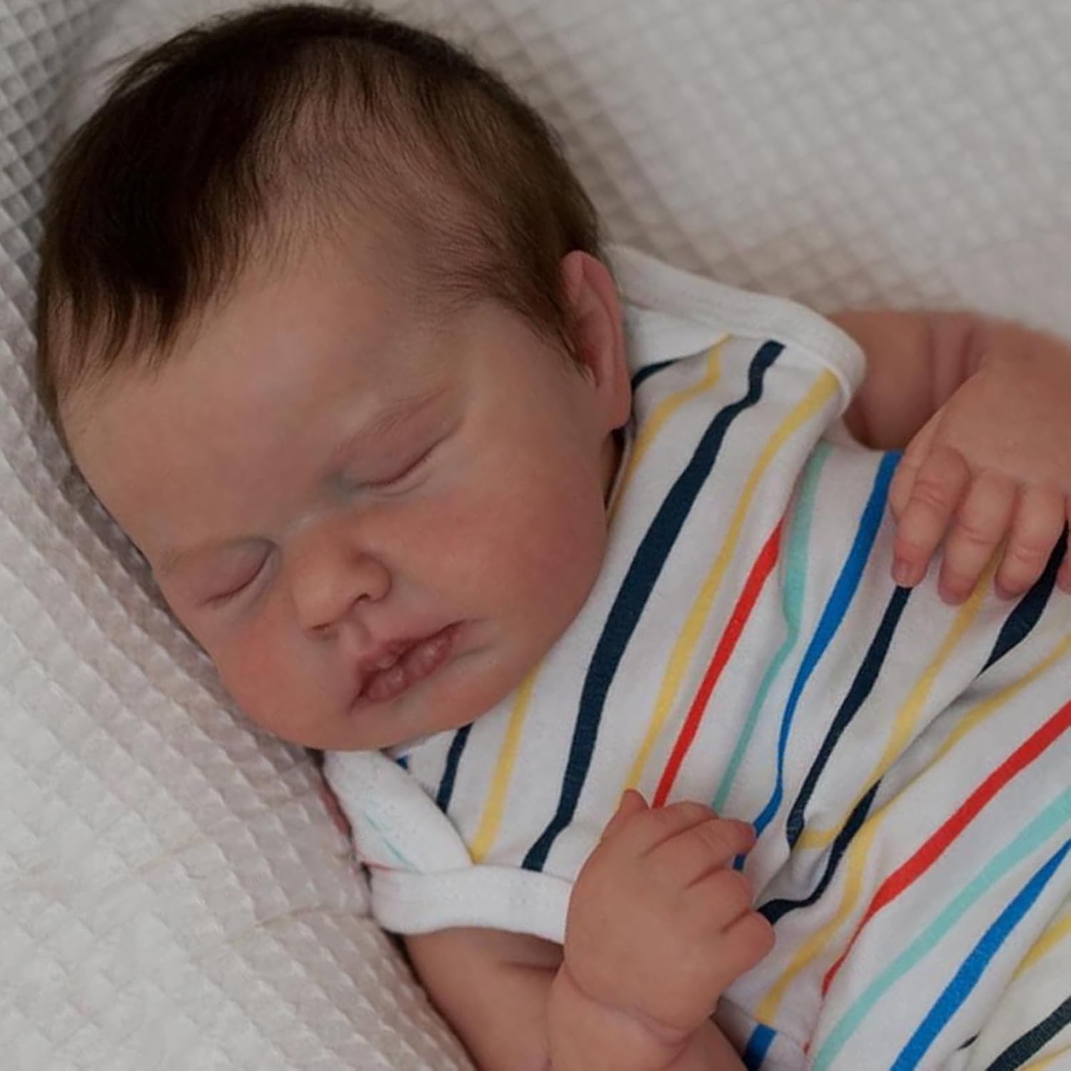 Muñeca Reborn De 20 Pulgadas | Bebé Realista Sonriente Con Ojos Cerrados Y Ropa