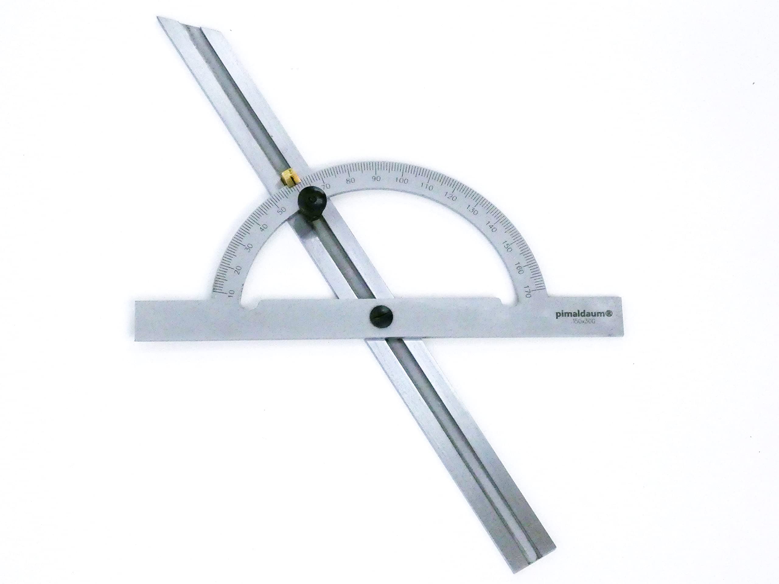 Rapporteur d'angle professionnel 10-170° avec règle métal 150 * 300 mm