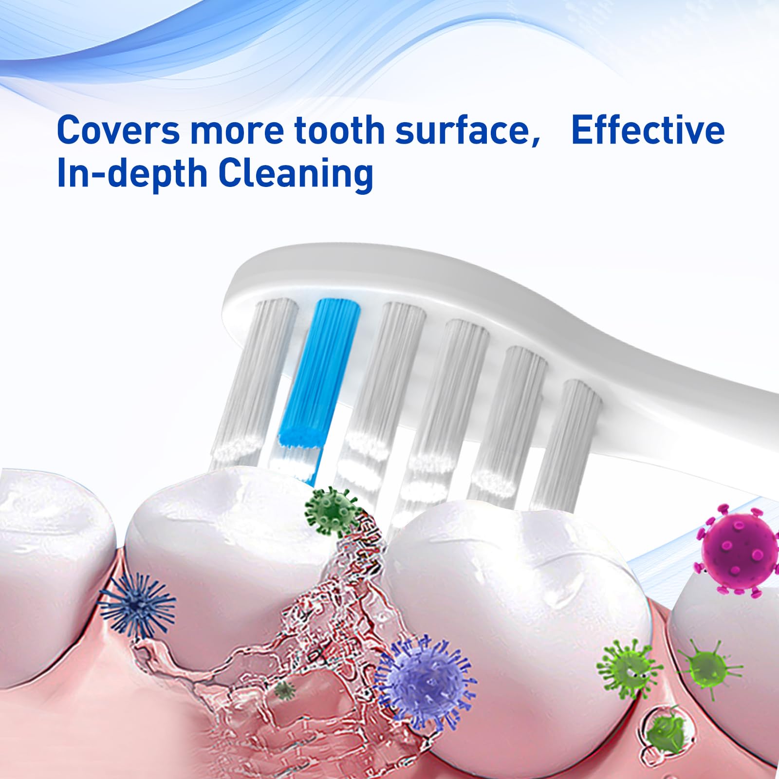 Cabezales de repuesto para cepillo de dientes eléctrico TAO Clean, blanco, paquete de 10
