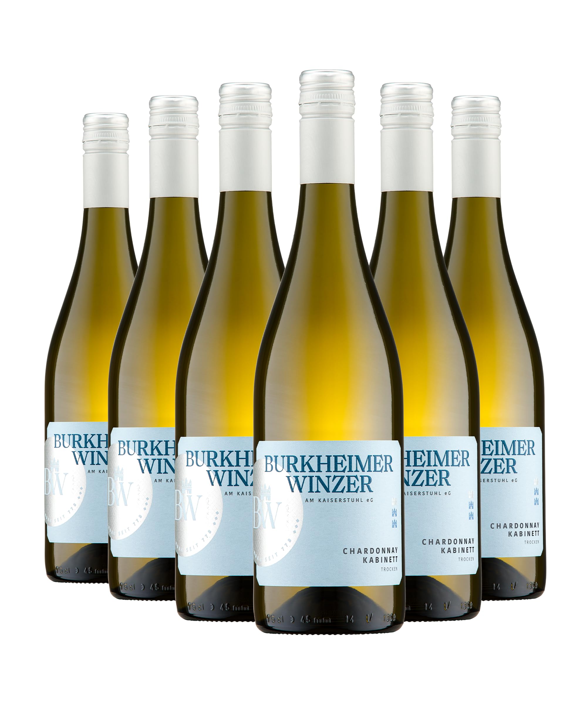 Burkheimer Chardonnay Schlossgarten Kabinett trocken – GOLD 2025 Chardonnay du Monde – Weißwein mit Aromen von Aprikose & Birne – Lebensfreude Kollektion, Kaiserstuhl (6 x 0,75 l)