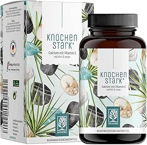 NATURTREU® Calcium hochdosiert mit Vitamin C vegan - 120 Kalzium ...