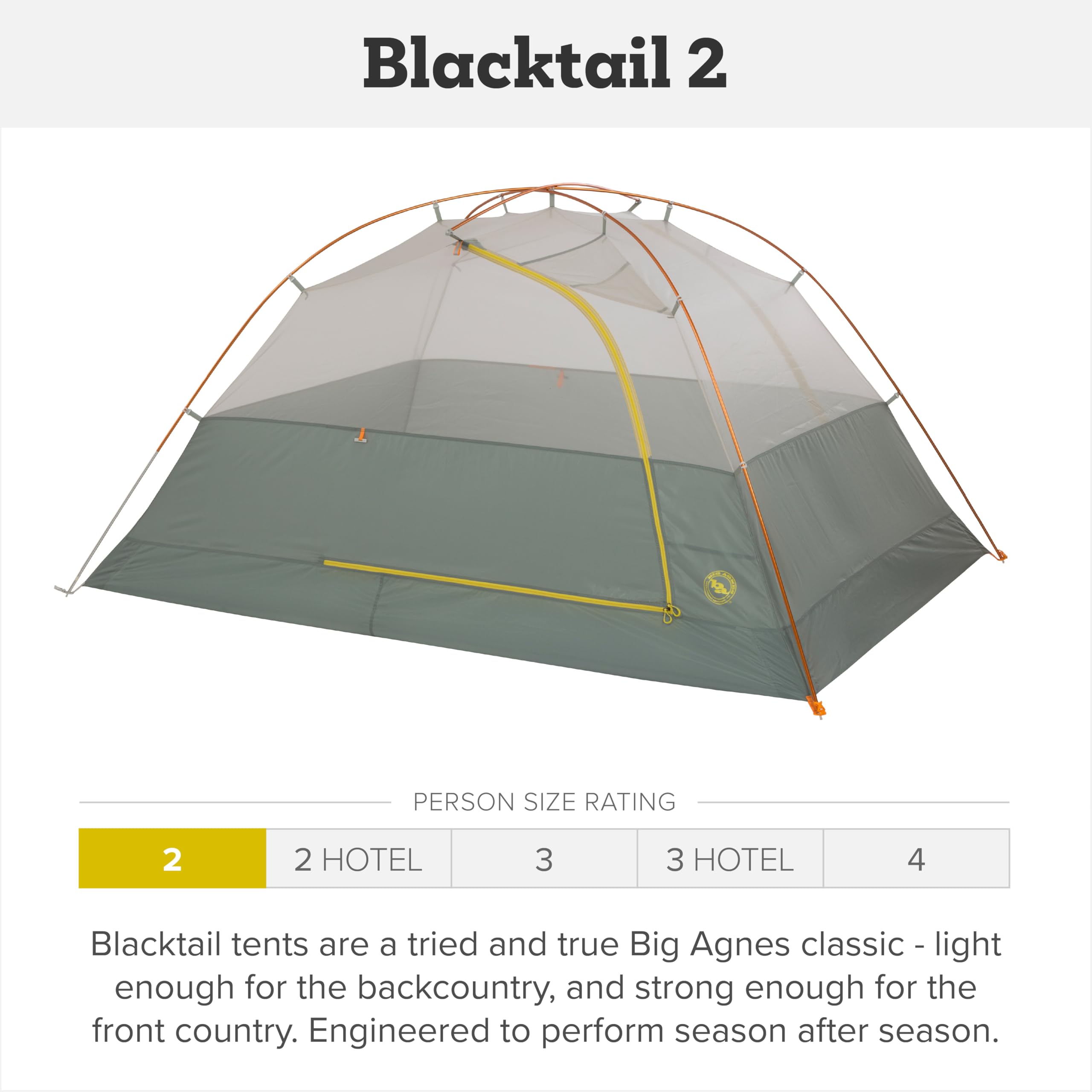 Big Agnes Blacktail & Blacktail Hotel Backpacking Tent | Waterproof tent with dual doors, spacious vestibules, recycled materials and quick setup for camping adventures