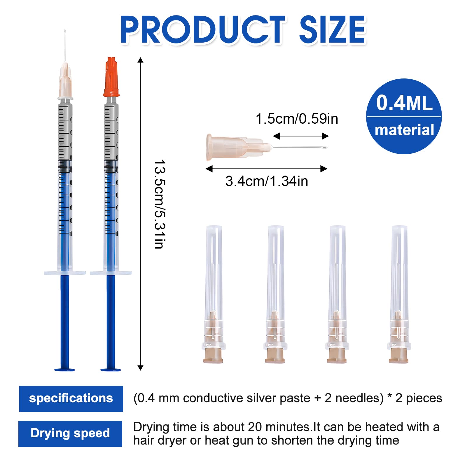 Vernice Conduttiva, Colla Conduttiva Elettrica, Argento Conduttivo Penna, Adatto per Riparare Tastiere, Circuiti Stampati, Cavi di Riscaldamento dei Finestrini Dell'auto, 0,4 ml, 2 Pezzi