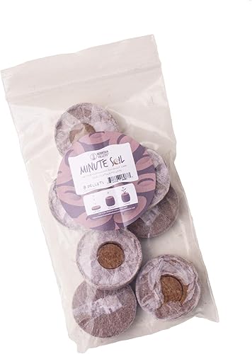 Pellets de inicio de semillas de coco puro de fibra de coco - 1.654 in - Paquete de 8 - Sostenibles, renovables, sin modificar - Superior a los