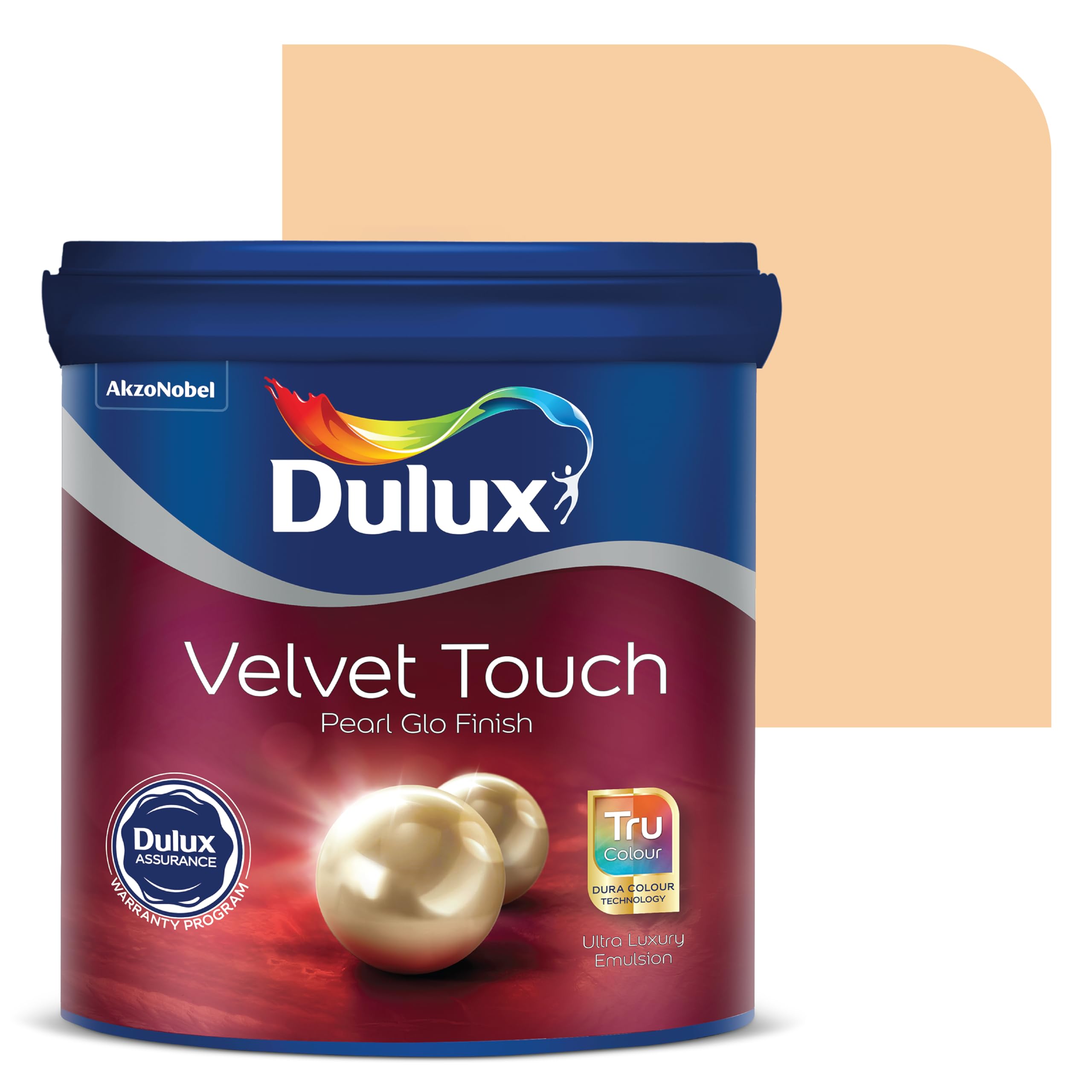 Dulux Velvet Touch Pearl GLO Interior Emulsion Paint (20L, Clever Clay) – Luxurious soft-sheen wall paint, highly durable, washable, rich, intense colors, with 6-year warranty