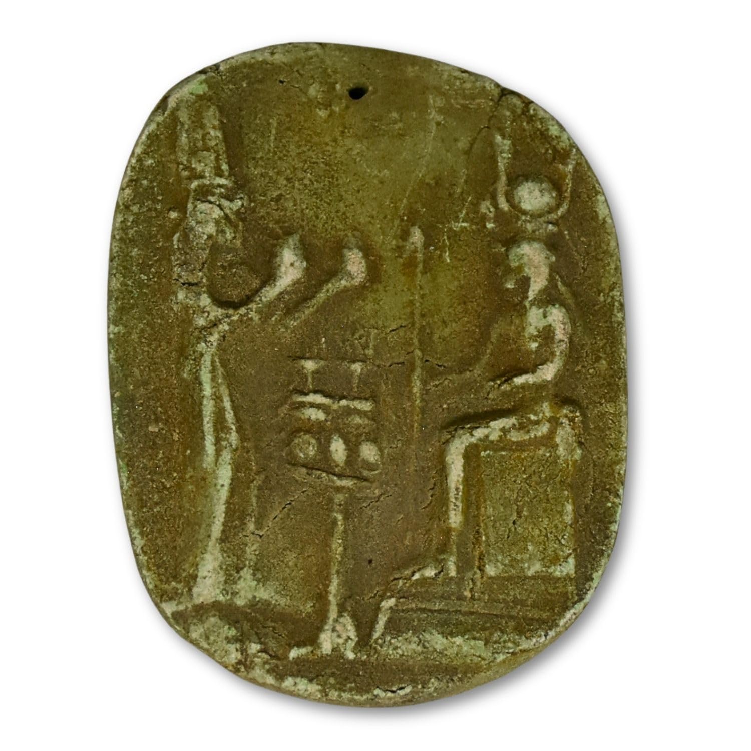 Egyptian Egypt Rare Statue 3.5" Cleopatra Hieroglyphics Stone Pharaoh Figure Of Ancient Mythology Decorative Collection Memorial Handmade Antique Hieroglyphic Decor Souvenir Replica Decoration