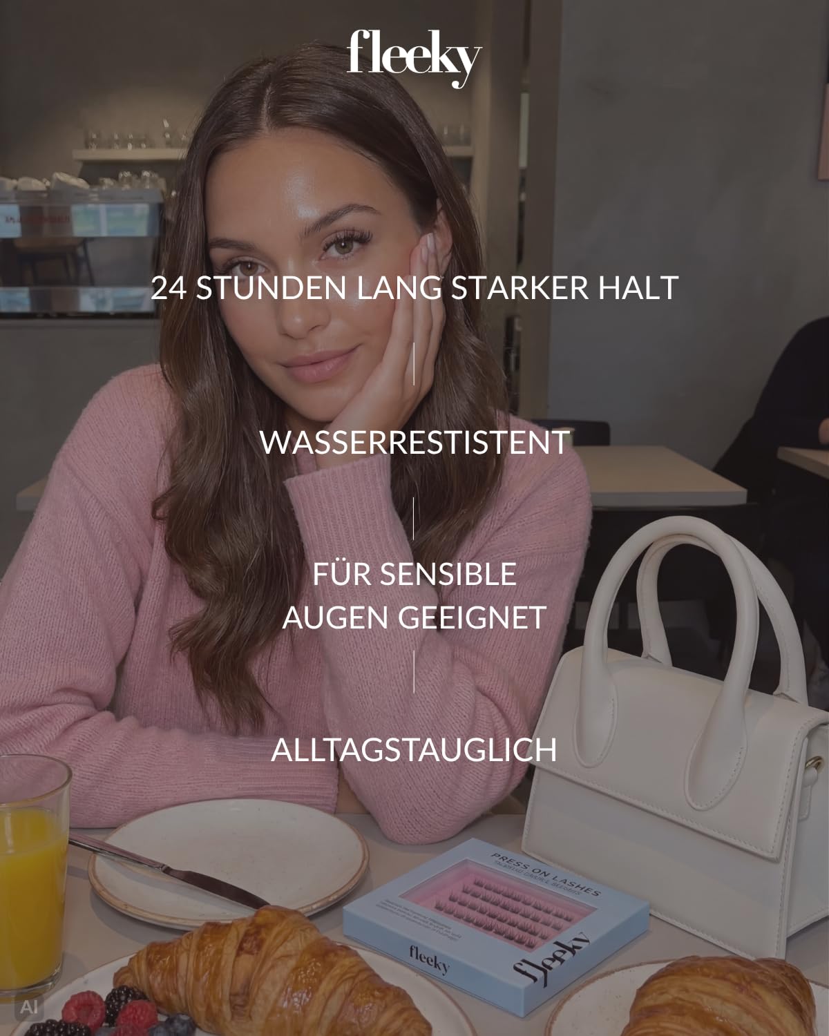 Fleeky Press On Lashes Natural – selbstklebende Wimpern ohne Kleber – Pre Glued Cluster Lashes für natürlichen Look mit bis zu 3 Tage Halt (Meet the Parents)
