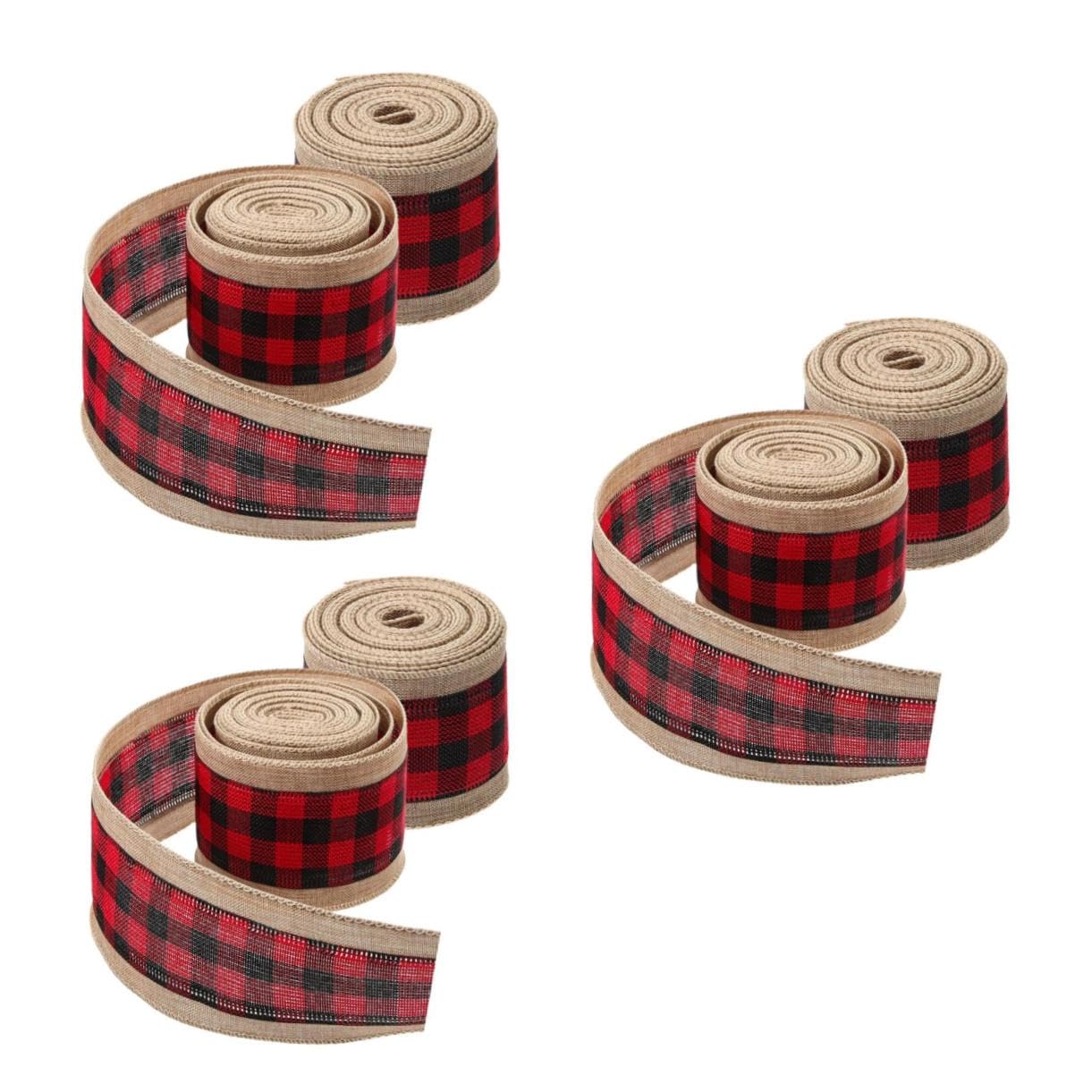 NUOBESTY 3 Sätze Weihnachtsband Ribbon Bandfeile Weihnachtliche Tischdekoration Weihnachtsdekorationen Im Freien Gurtband Für Geschenkverpackungen Bandschmuck Selber Machen Rot 2 Stück * 3