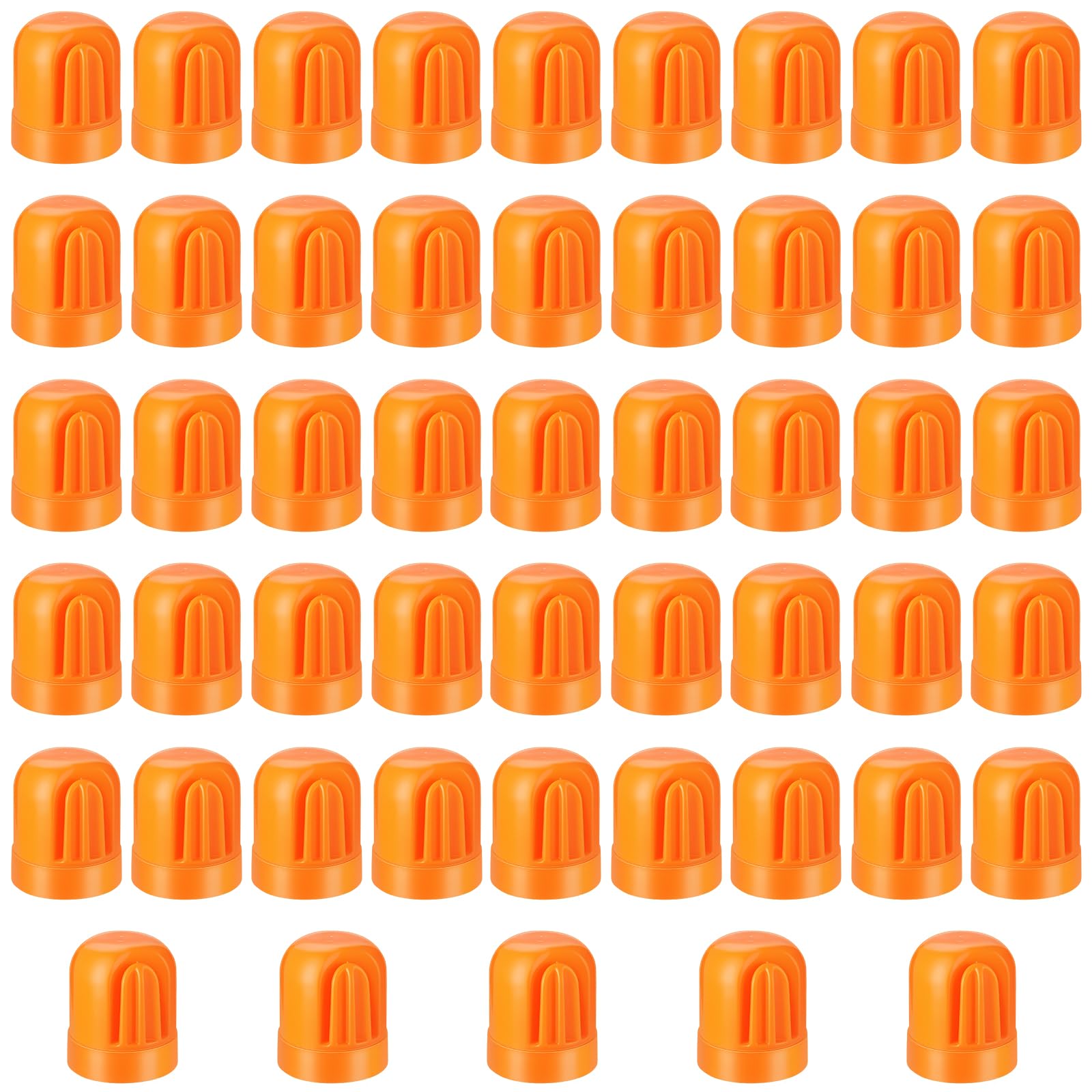 MUKLEI 50 PCS T Post Caps, 2.2 Inch Orange Safety T Post Rebar Caps for T and U Posts, Pipe, Tent Stakes, Livestock Fencing