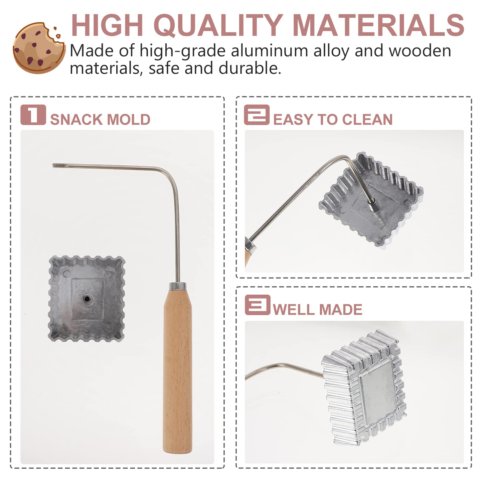 MAGICLULU Frittierform – Aluminium Mit Holzgriff, Für Rosetten & Windkrapfen