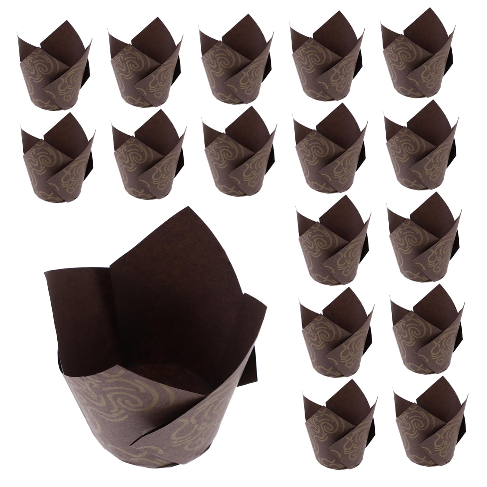 ABOOFAN 2 Sätze Cupcake Förmchen Für Die Küche Tulpen Cupcake Förmchen Quadratisch Aus Karton Einzelne Durchsichtige Roti Brot Backzubehör Kleine 250 Stück * 2