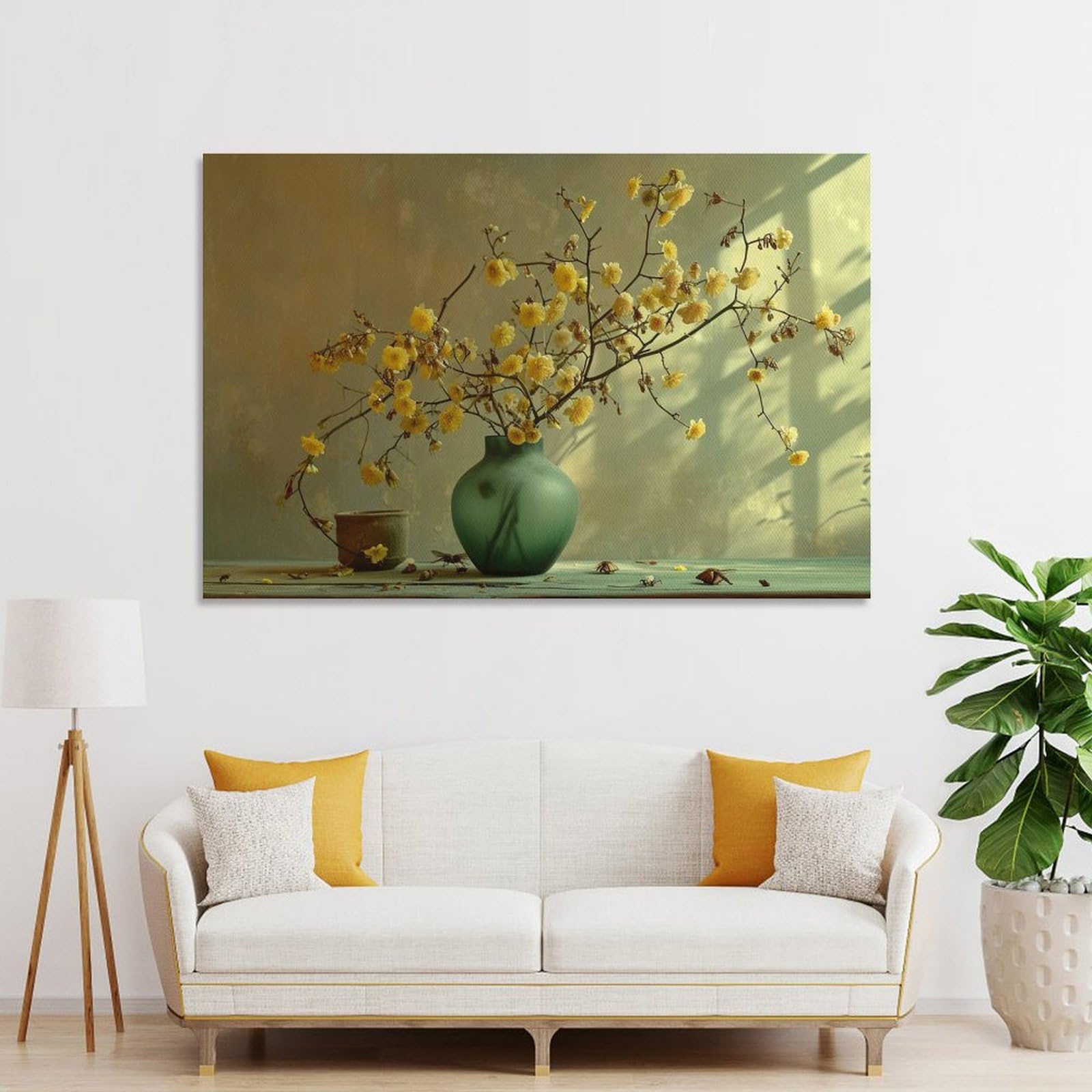 Amazon.co.jp: 絵画 暖かい日差しが家の中にある花瓶に差し込みます