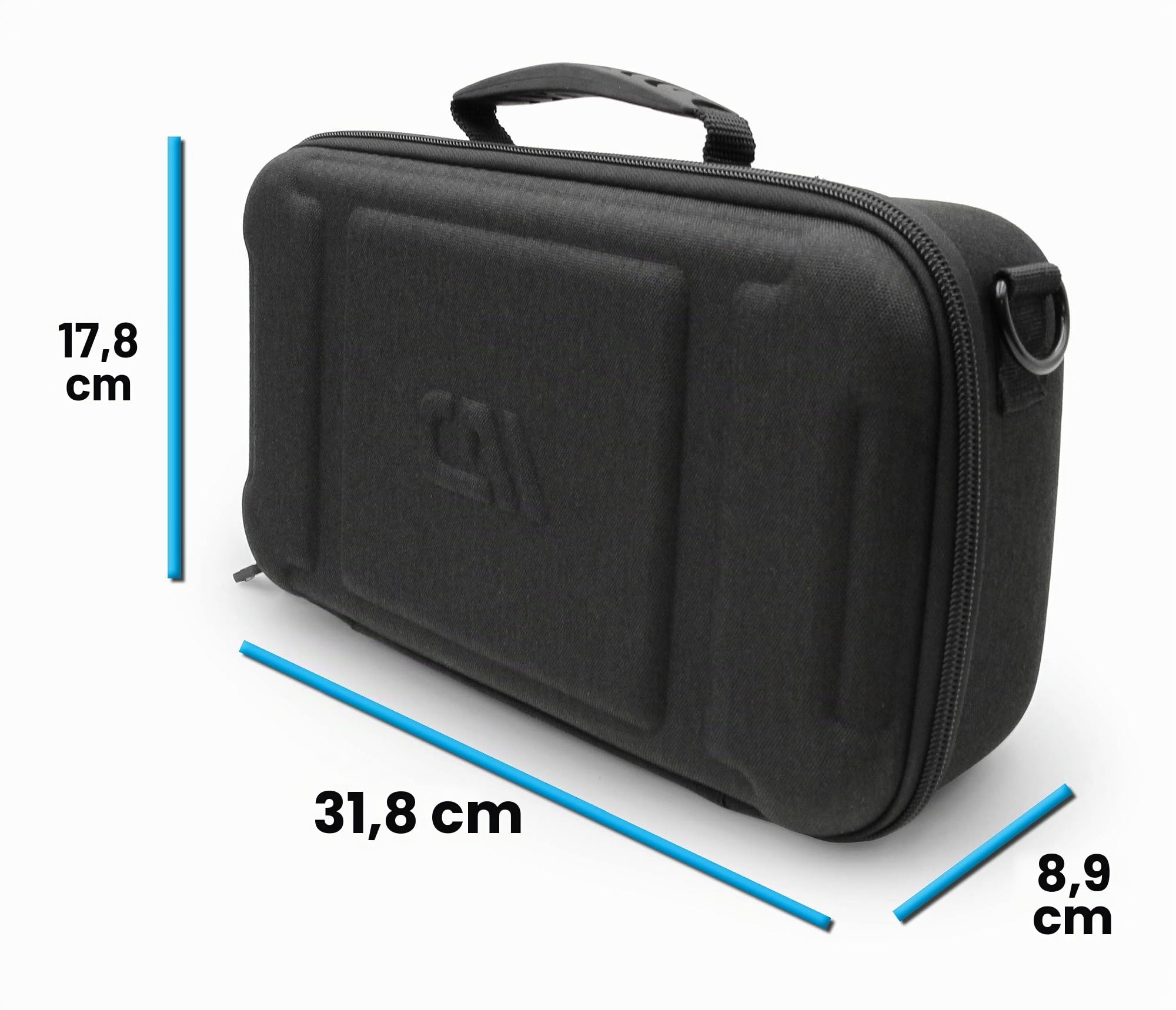 CASEMATIX Reiseetui kompatibel mit Audio-Technica AT-SB727 Tragbarem Plattenspieler Sound Burger Vinyl Plattenspieler - Inklusive Tragetasche nur mit Griff und Schultergurt, Schwarz