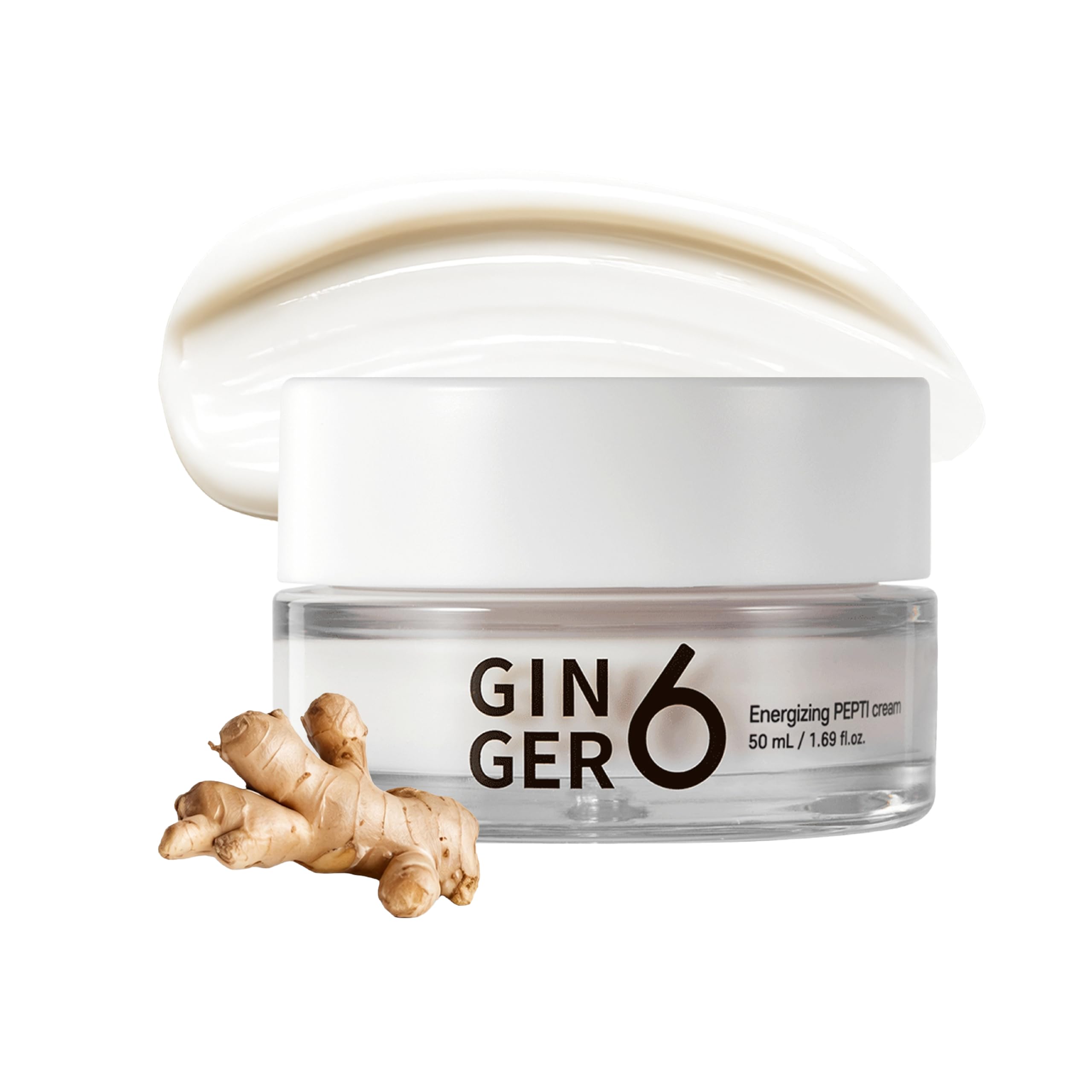 GINGER6 Energizing Pepti Cream 50g Night Cream | 52% Ginger Extract, Peptide Complex Anti-Aging, Niacinamide Brightening, Adenosine Wrinkle Care, Firming Korean Moisturizer