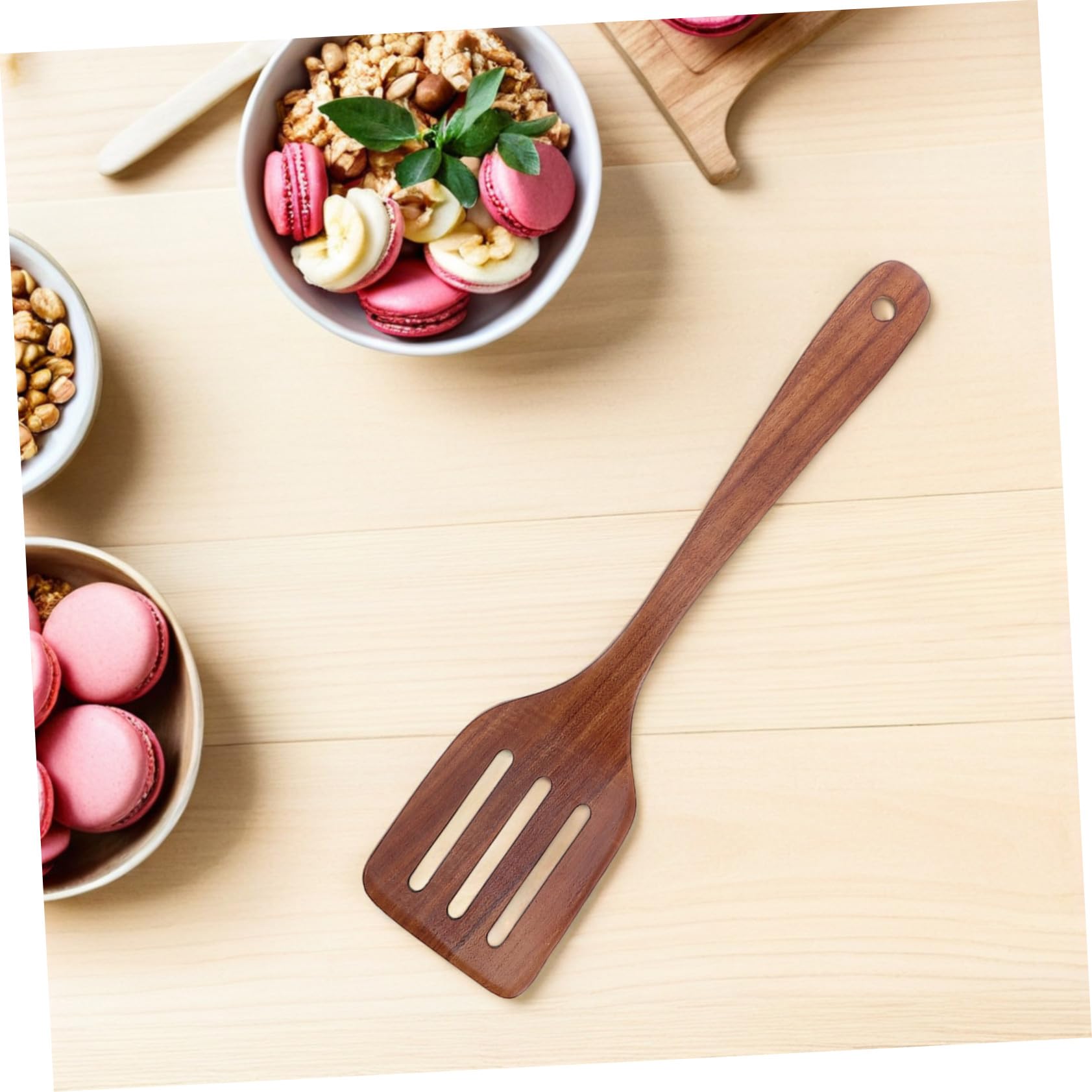 Cabilock Utensili da Cucina in Legno Cucchiaio Spatola per Friggere Mestolo per Servire Cucchiaio per Mescolare Paletta per Mescolare Utensili per Cucinare