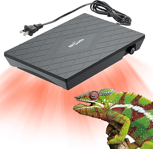 REPTI ZOO Reptile Heat Panel Adjustable Temperature Reptile Heating Plate, Non-Light Heating Solution with Expanded Heating Range for Hermit crabs/Leopard geckos/Turtles/Snakes/Bearded dragons/Lizards