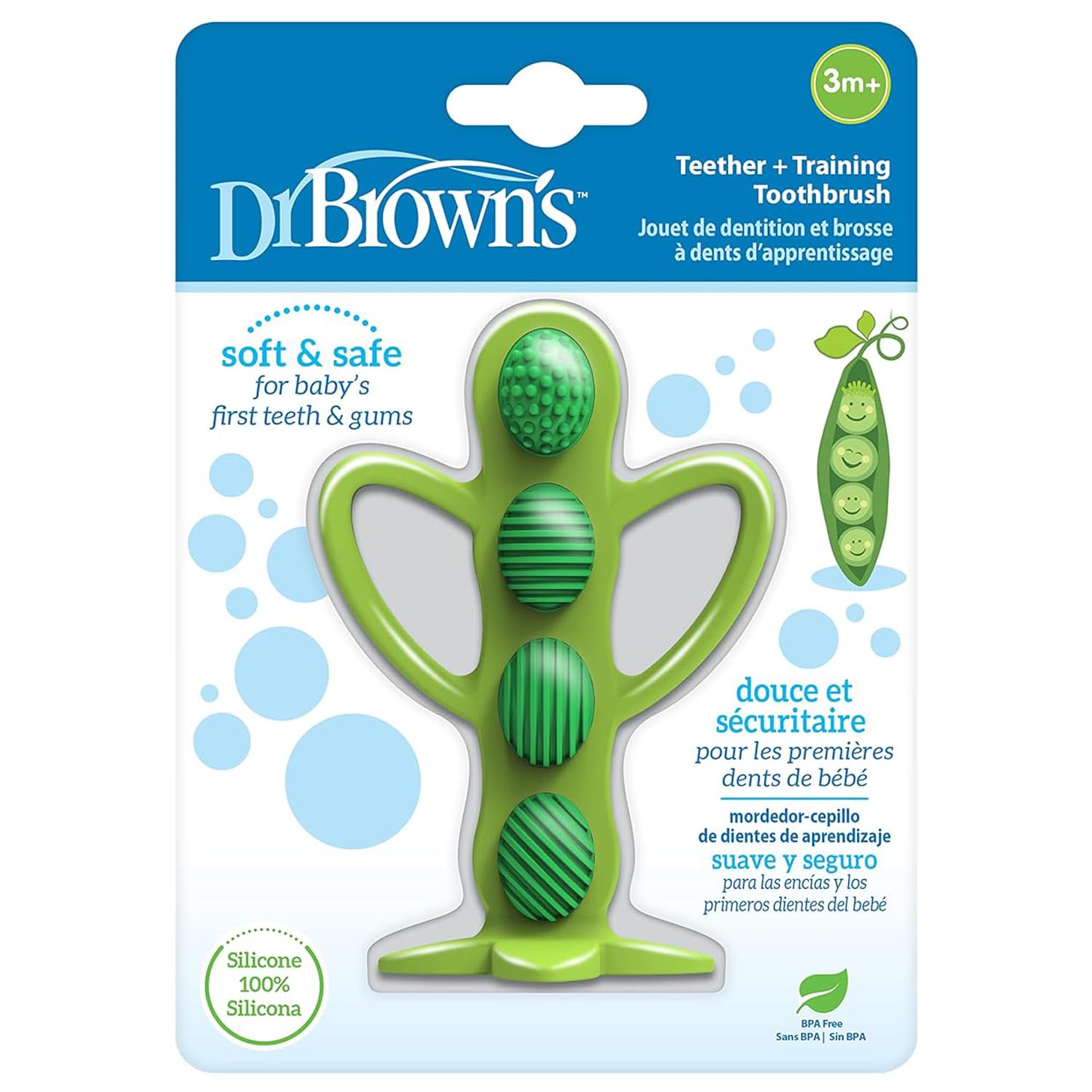 Dr. Brown’s Peapod Teether and Training Toothbrush, 3m+