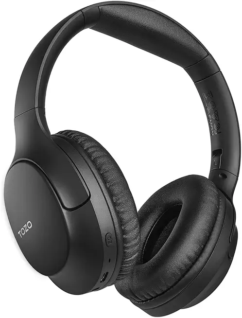 TOZO HA1 Over Ear Kopfhörer, Kopfhörer Kabellos Bluetooth 5.4, ENC Noise Cancelling Kopfhörer mit 70 Std. Wiedergabe, Stereo Tiefer Bass, Faltbare, App und Tastensteuerung - Schwarz