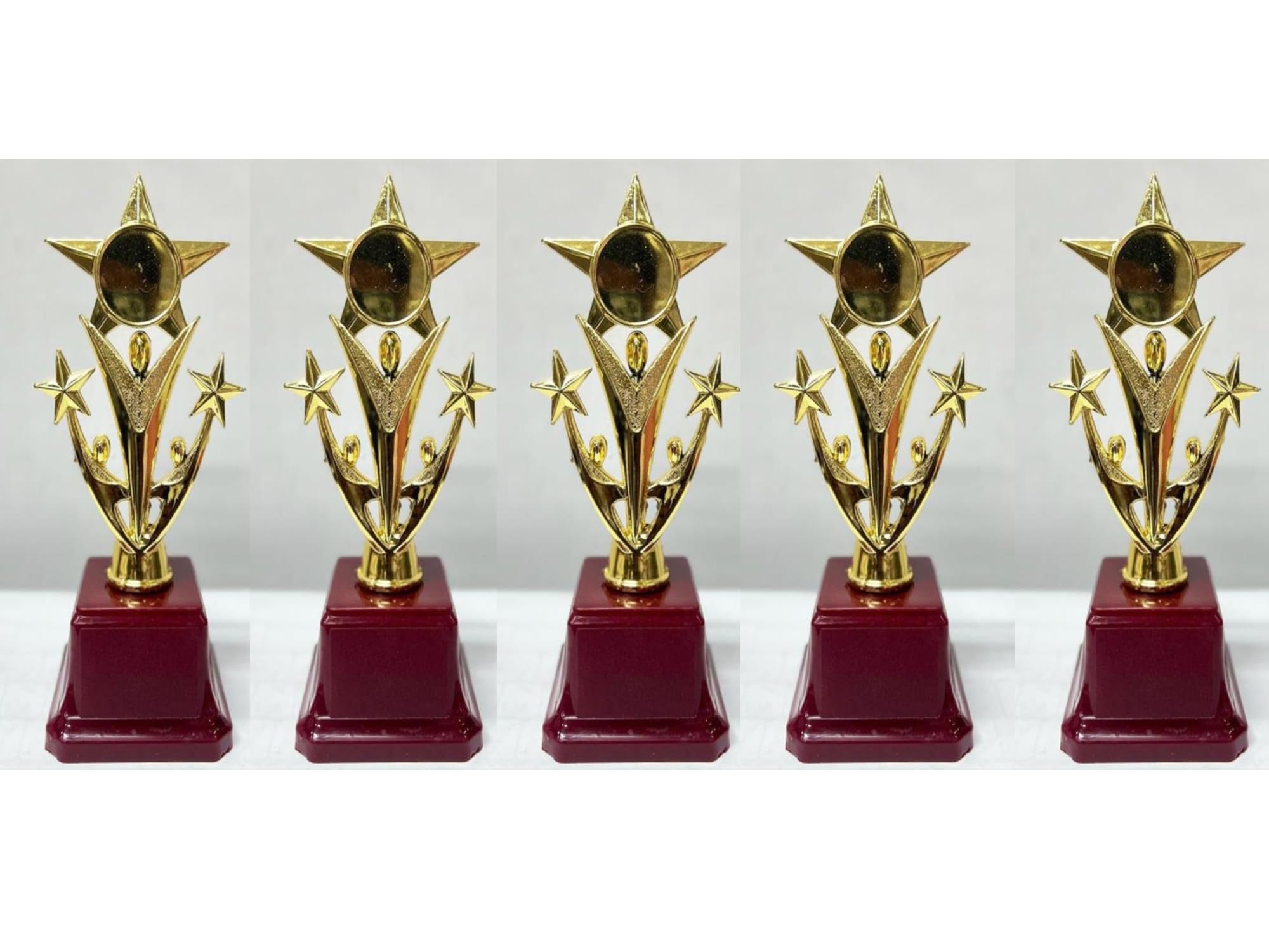Metallic Fiber Victory-Star Golden Winning Trophy/Award for Winners Set of 5 (7.5) INCH-image-32
