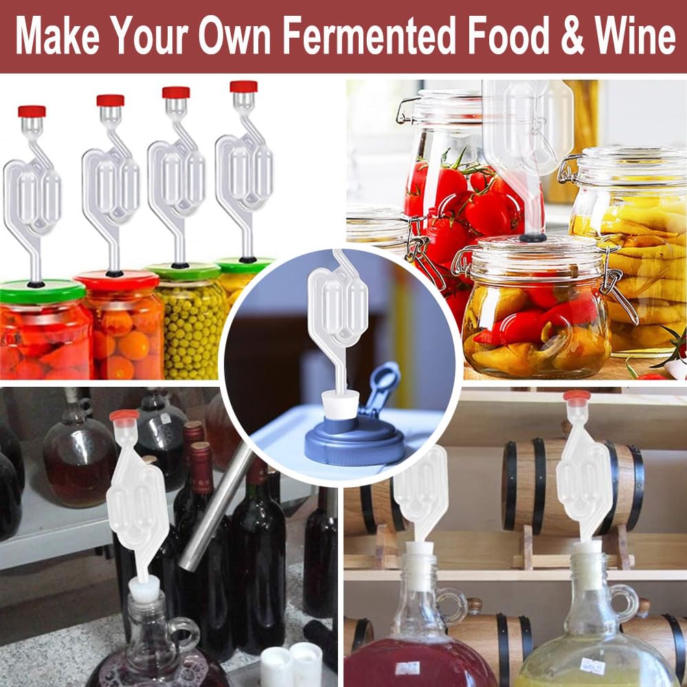 Guidre 5 pezzi tubi di fermentazione tappo di gomma con coperchio vino fai da te set per fermentazione fermentazione fermentazione birra di crauti fermentazione kimchi