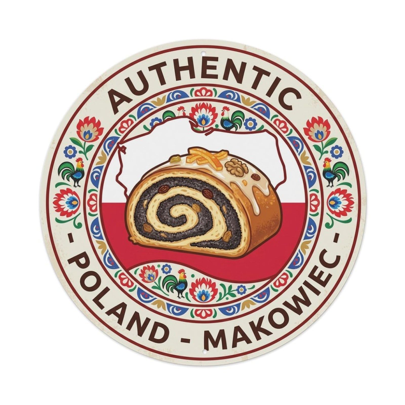 Poland Makowiec Travel Poppyseed Dessert Cuisine Metal Tin Sign