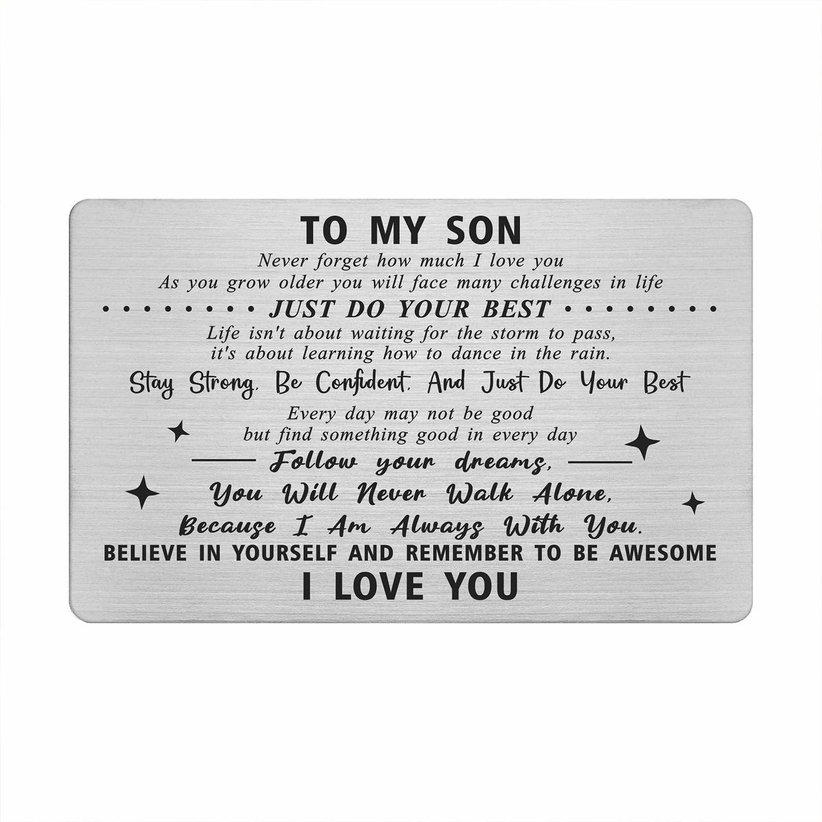 Fetiger Son Birthday Card from Mom and Dad, My Son Gifts, Love My Son Wallet Card