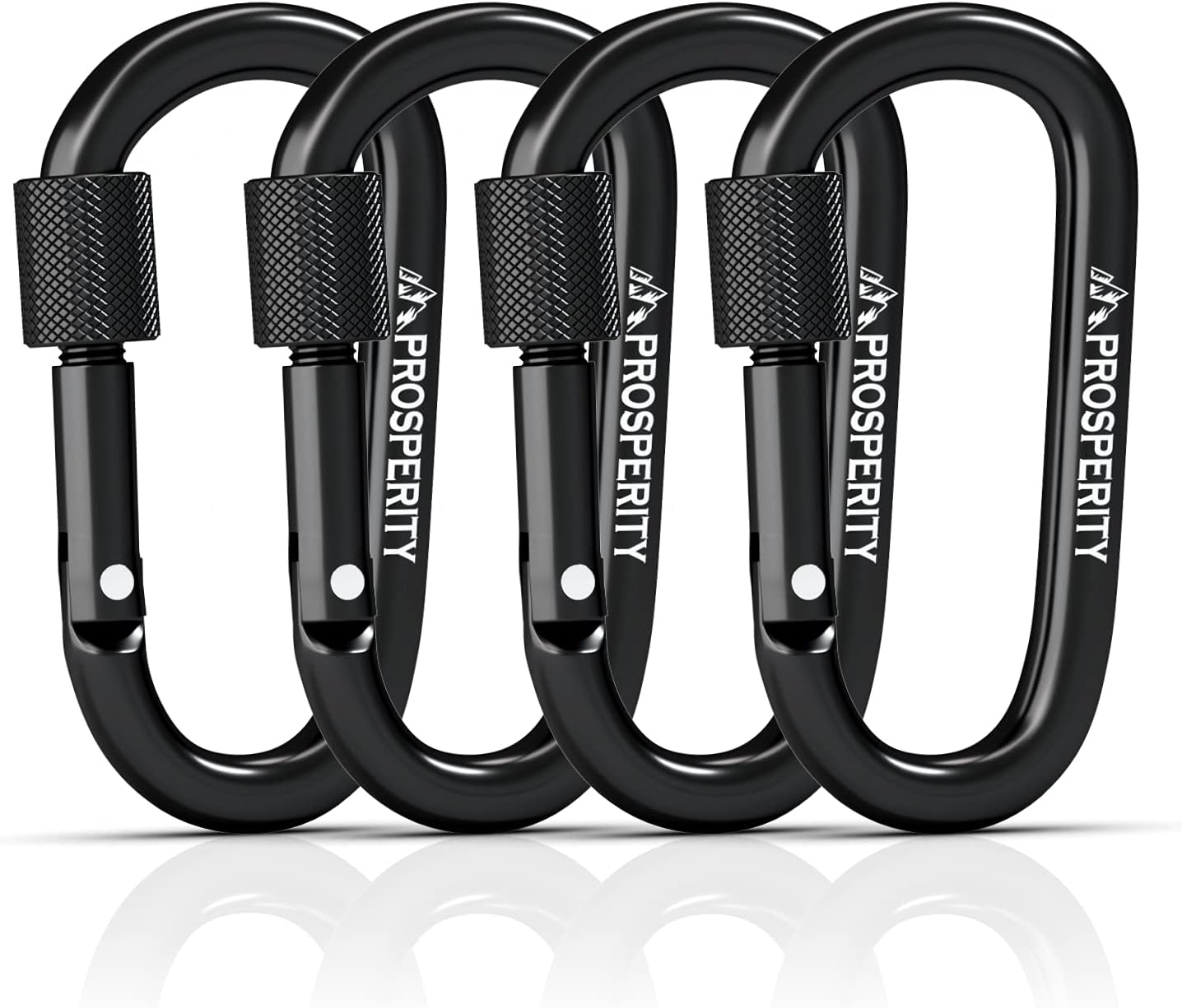 Prosperity UK Carabiner Clip 4 pcs Strong Black Aluminium Hook D