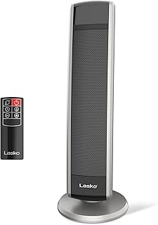 Lasko 5586 Calefactor Cerámico digital tipo torre, con mando a distancia, color gris oscuro