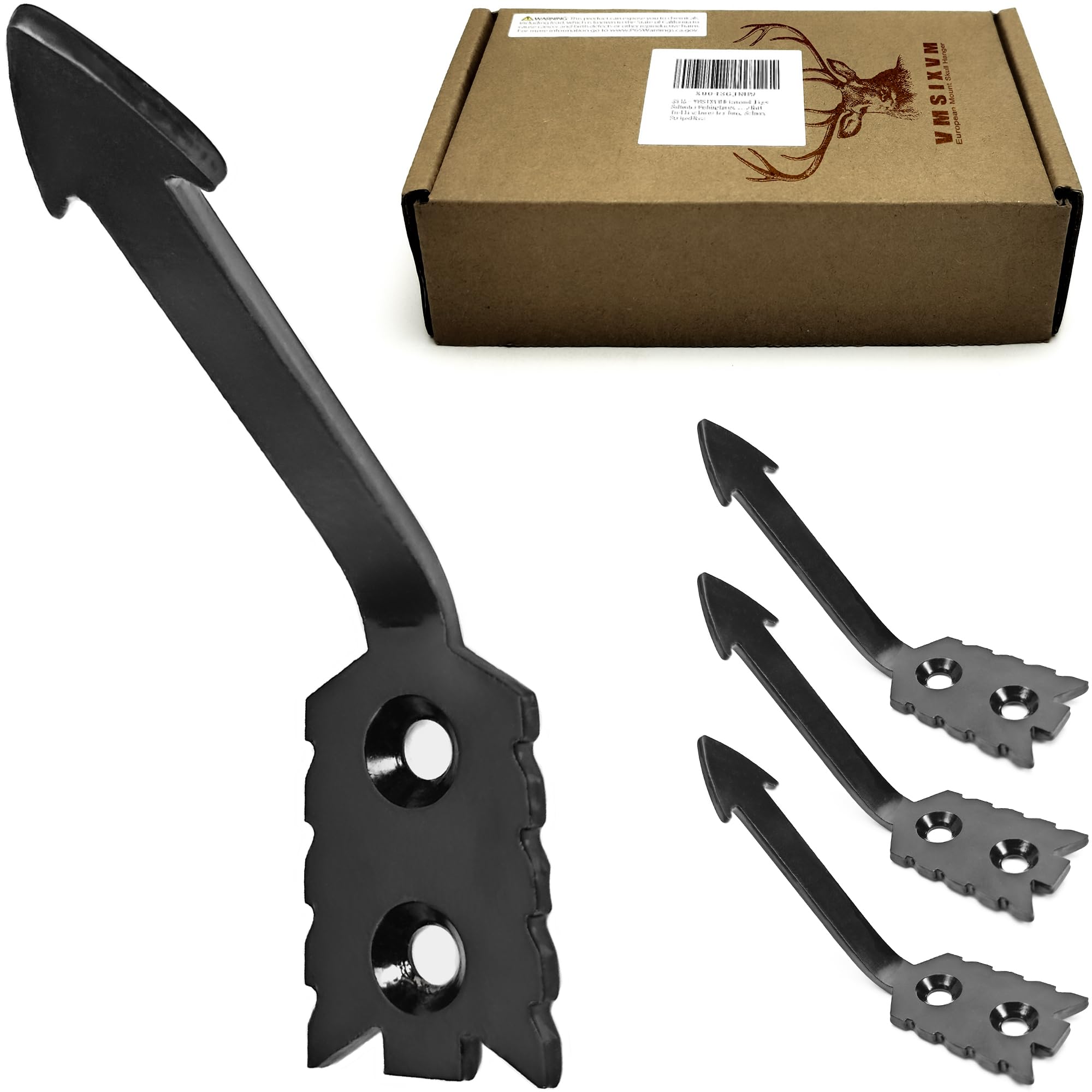 VMSIXVM European Deer Skull Mount Hanger, Euro Wall Mount Hanger for Deer Head and Other Smaller Animals, Skull Wall Hooker with Easy Install Kit for Indoor Outdoor