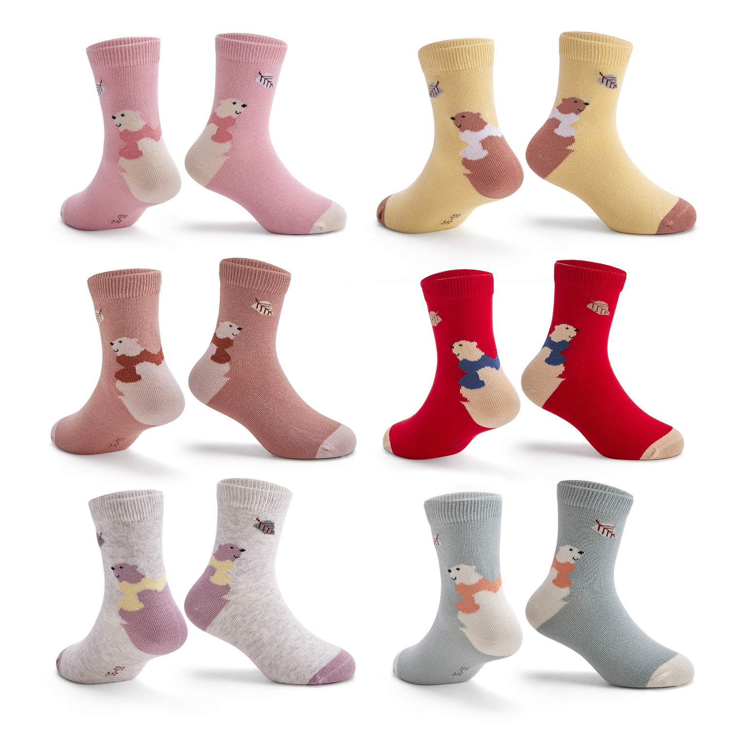 HowJoJo Boys Cotton Crew Socks Kids Seamless Toe Socks Colorful Athletic Quarter Socks
