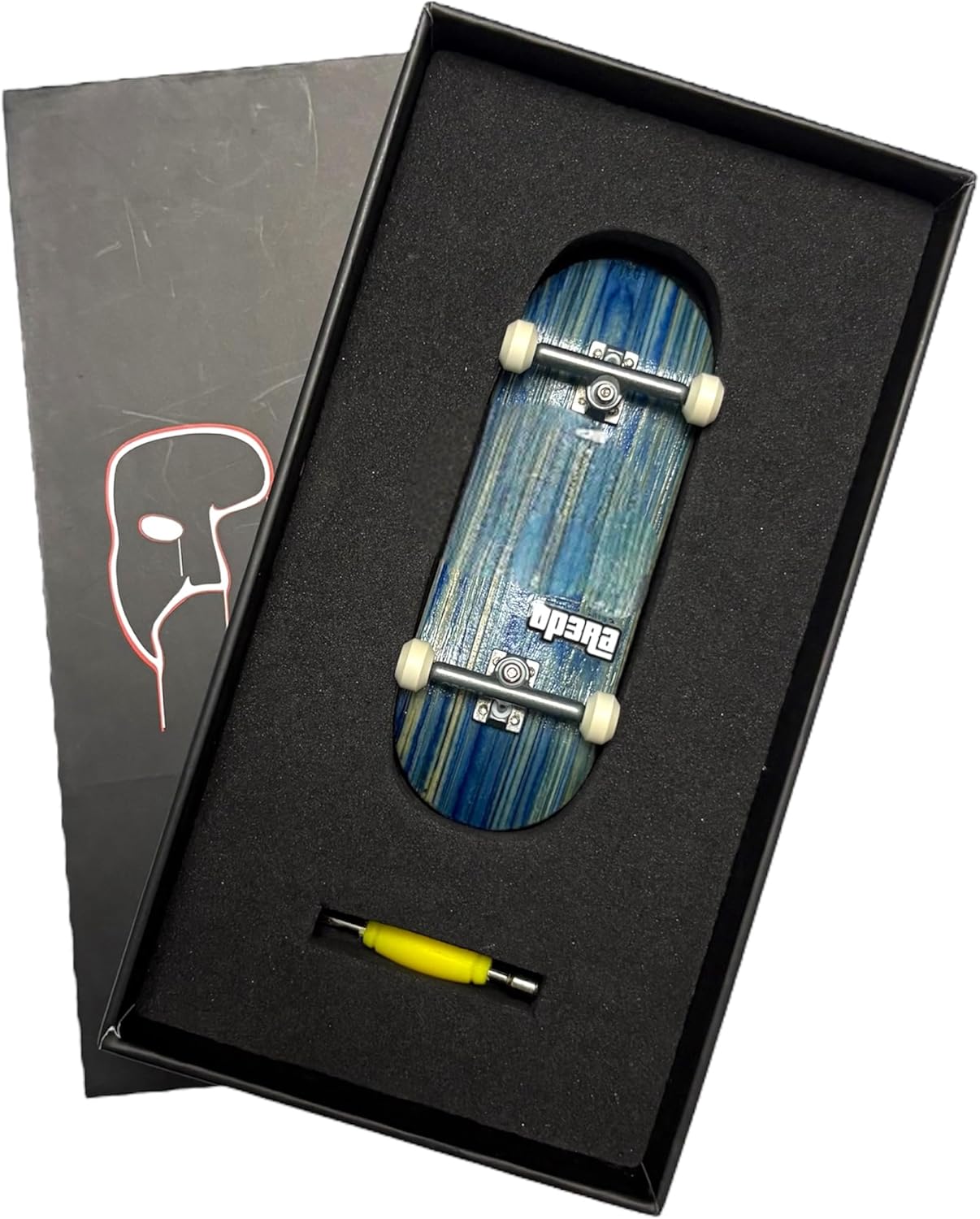 Pro Fingerboard Complete 34x96mm, Pre-Assembled with Bamboo Decks 5Plys, Ceramic Wheels, Op3ra Engraved Trucks V2