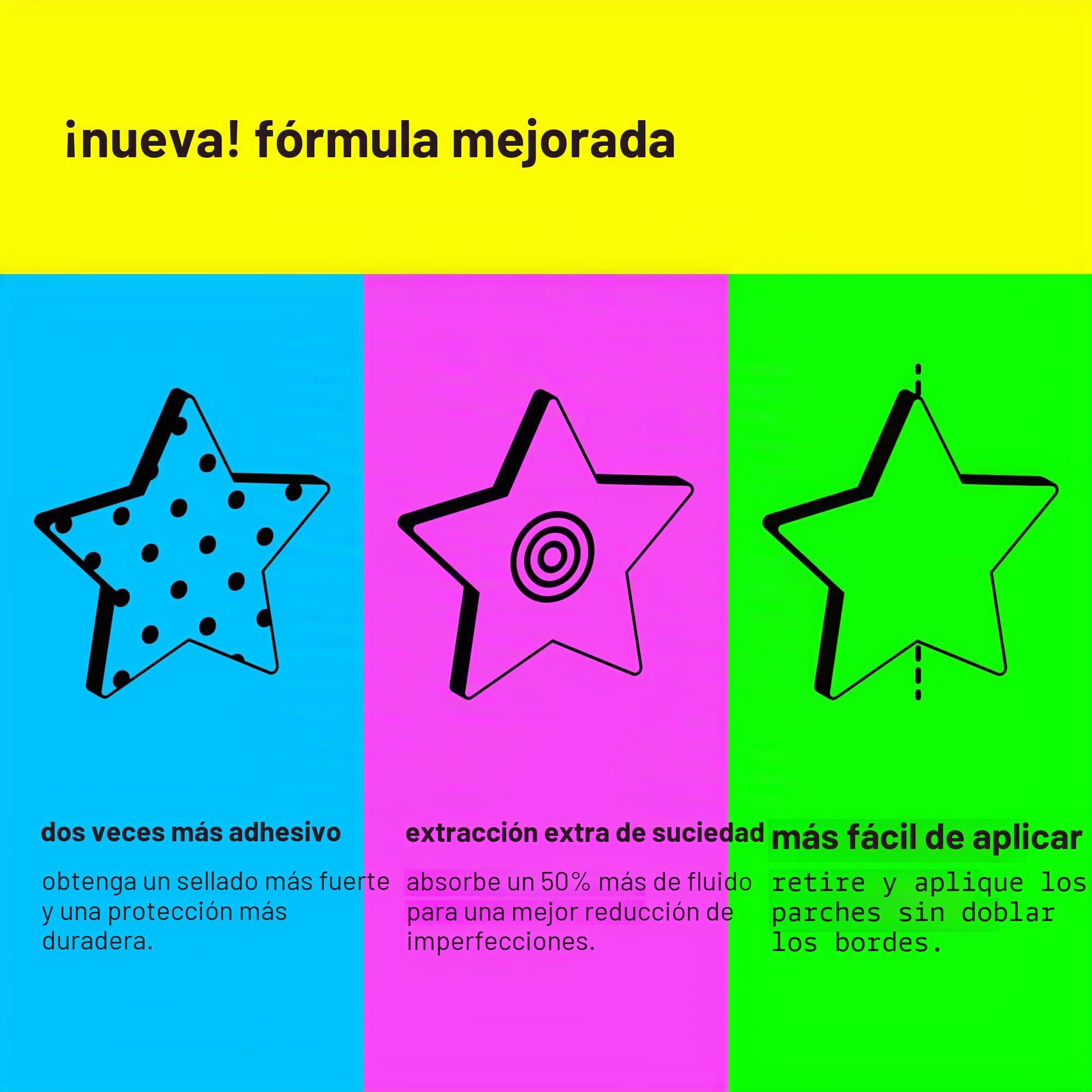 Starface Hydro Star Big Yellow - Pegatinas hidrocoloides para eliminar la inflamación, diseño de estrella, vegano y sin crueldad, 32 unidades