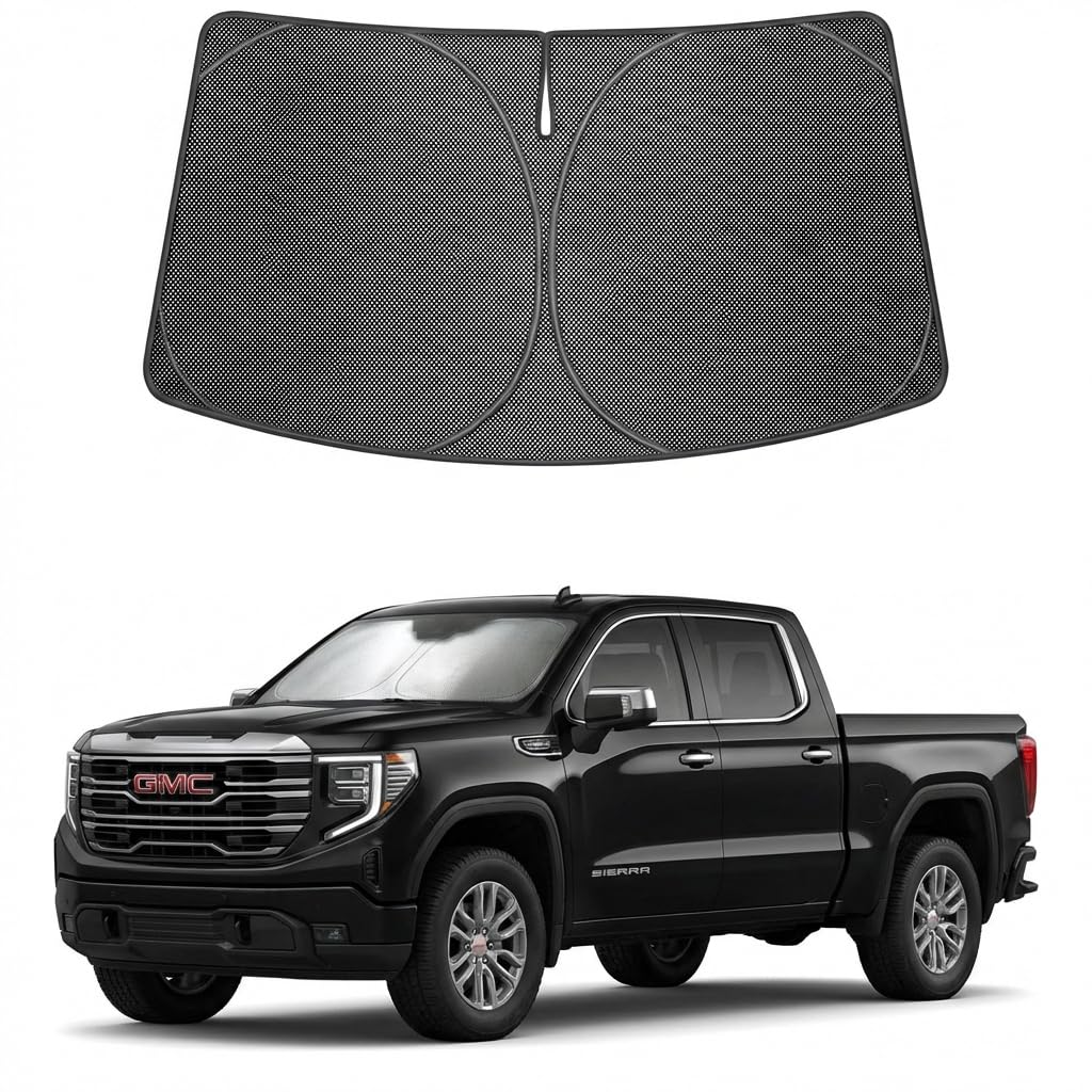 Proadsy Custom Fit 2019-2026 GMC Sierra Windshield Sun Shade, Blocks Heat