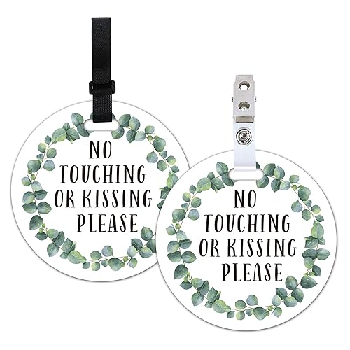 Letreros de bebé con texto en inglés "Do Not Touch Baby", etiqueta para cochecito de bebé, paquete de 2 letreros de "No tocar o besar", letrero de