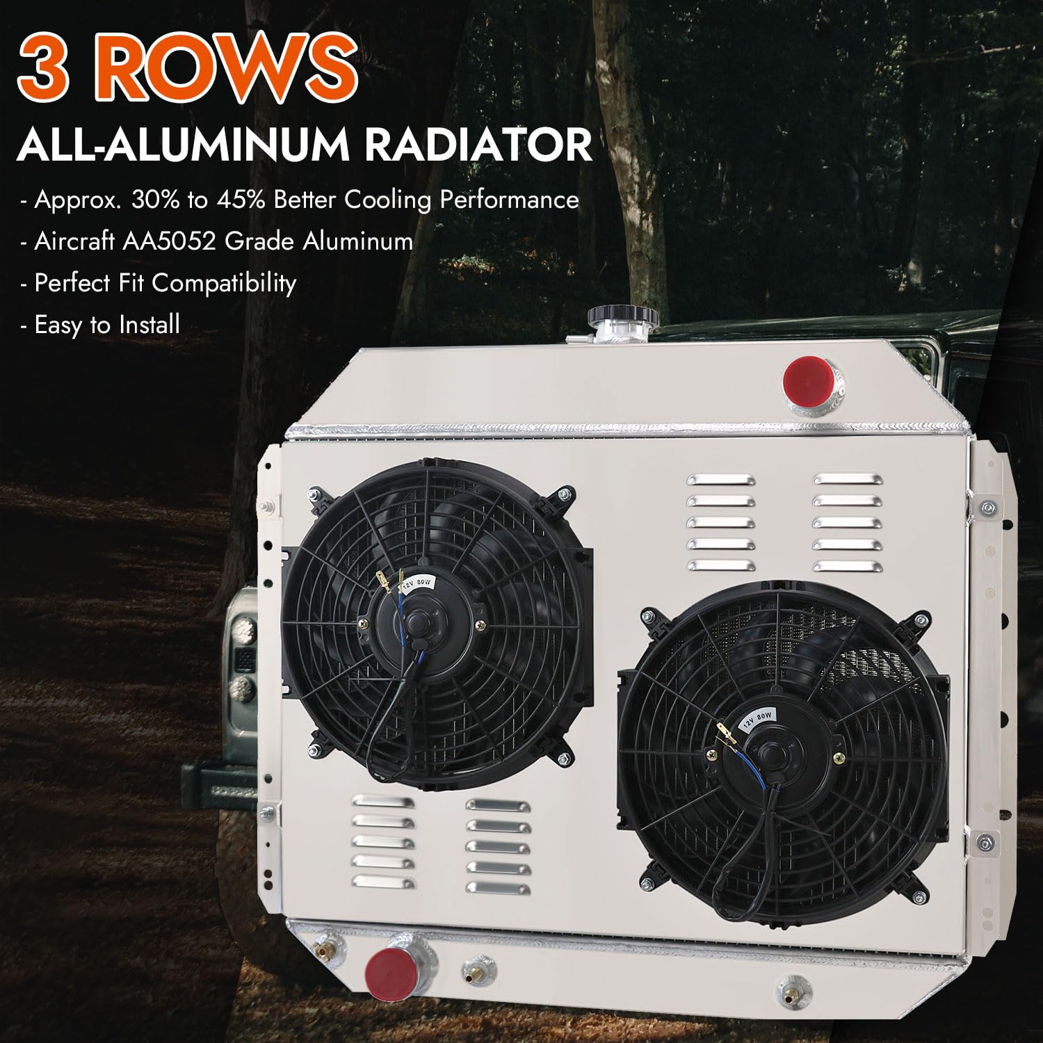 Snapklik.com : CU433 3 Row Aluminum Radiator For 1966-1979 Ford F100 ...