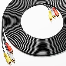 Cables RCA, cable 3RCA de audio y video chapado en oro de 24 quilates, componentes de audio y video, cable AV macho a macho para amplificador de cine en casa, sistemas estéreo (10 pies - 1