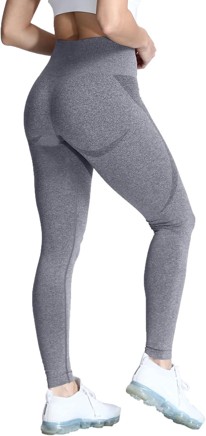 Miniatura 5 de Aoxjox Leggings sin costuras para mujer, con levantamiento de glúteos, cintura alta, pantalones de yoga para entrenamiento