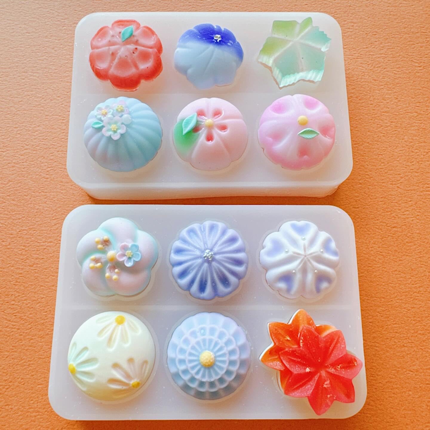 Amazon.co.jp: 【Ever garden】和菓子形 花 葉 シリコンモールド