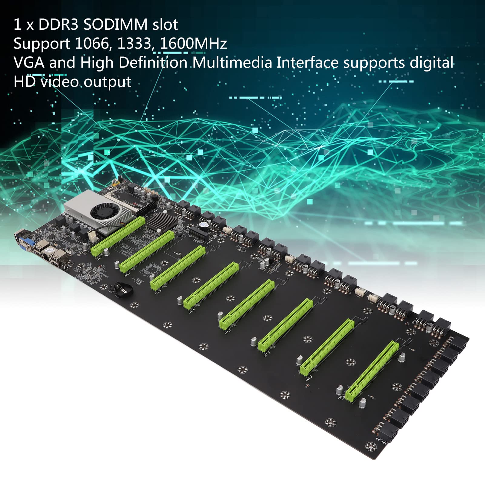 Carte Mère De Minage Hautes Performances Avec Refroidisseur De Processeur  Intégré, 8xPCIE16X, Mémoire DDR3, MSATA, SATA2.0, SATA3.0 Et Prise En  Charge du Disque Dur - Idéal Pour le Minage De Crypto-mo :