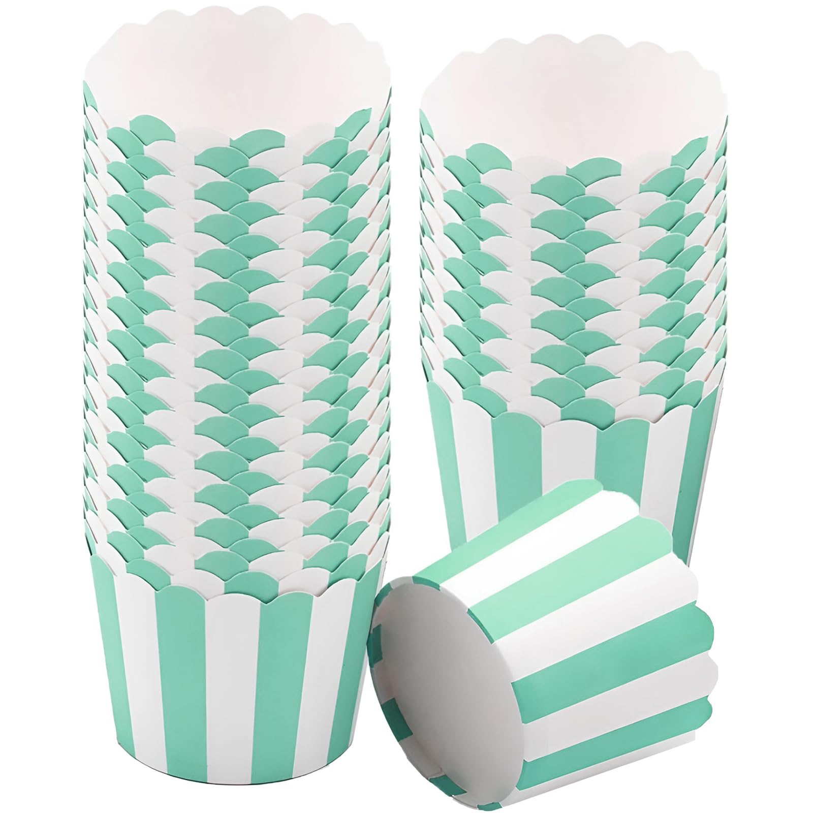 Muffin papieren vormpjes, 50 stuks mini papieren muffinvormpjes bakbekers cupcake wrappers voor feest verjaardag bruiloft (Groen