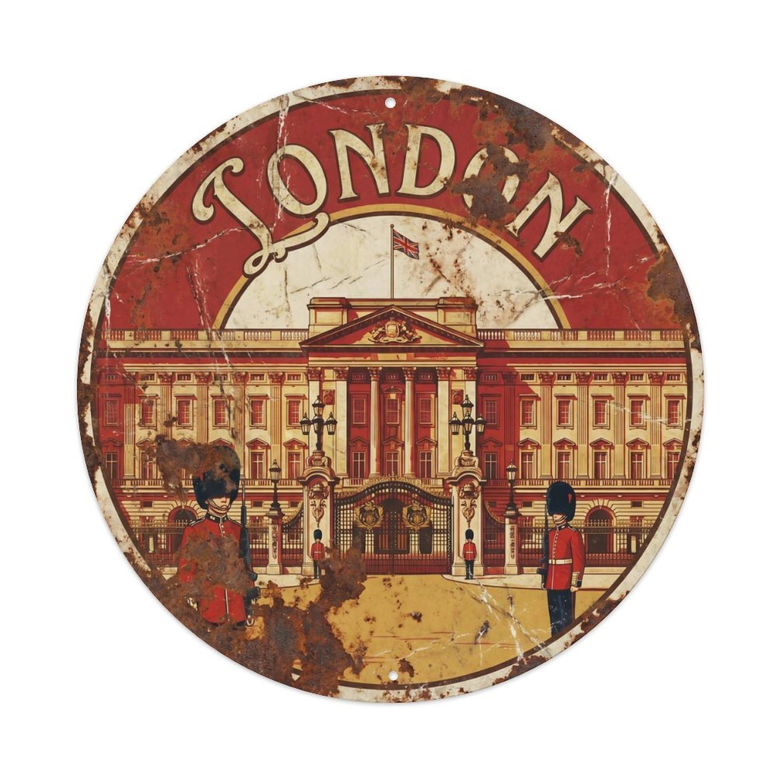 Vintage Travel London Buckingham Palace 1 Metal Tin Sign Plaque
