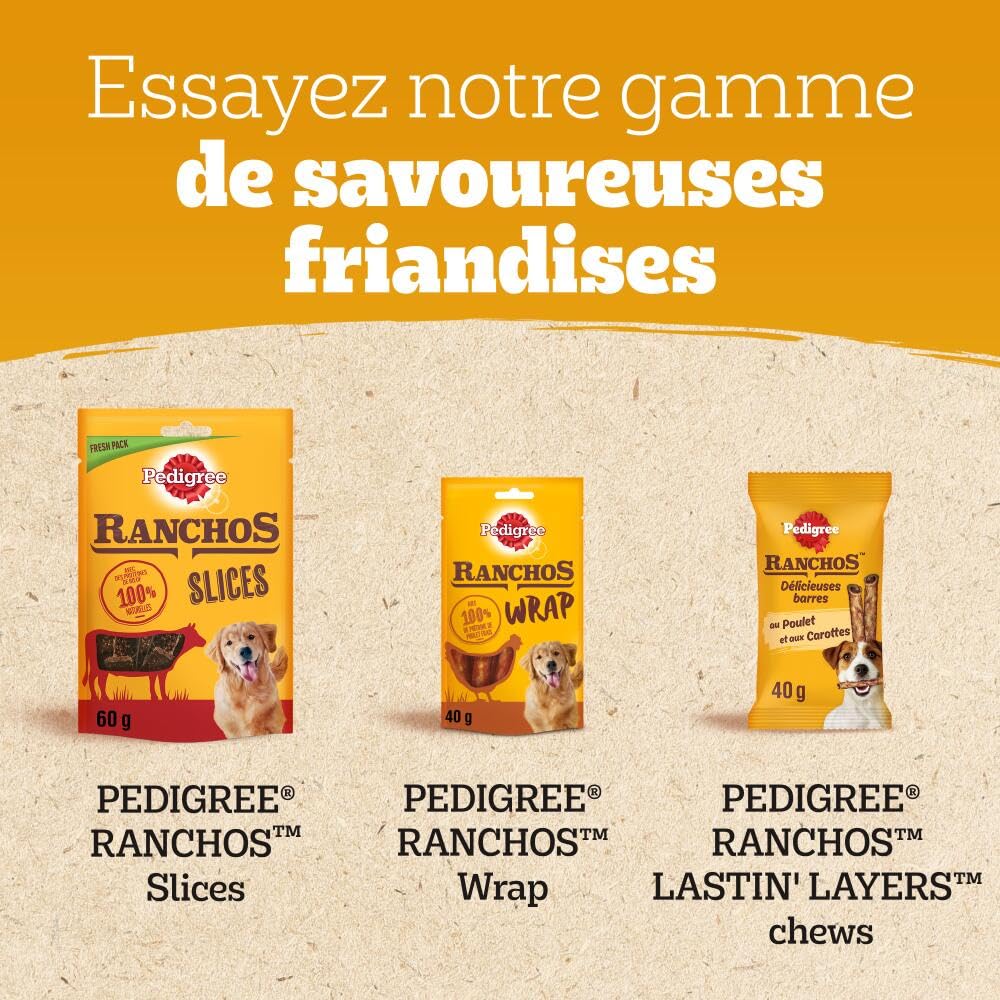 Pedigree Ranchos Originals – Récompenses riches en viande pour chien – Friandises au poulet – Tendres et savoureuses – 7 sachets de 70g