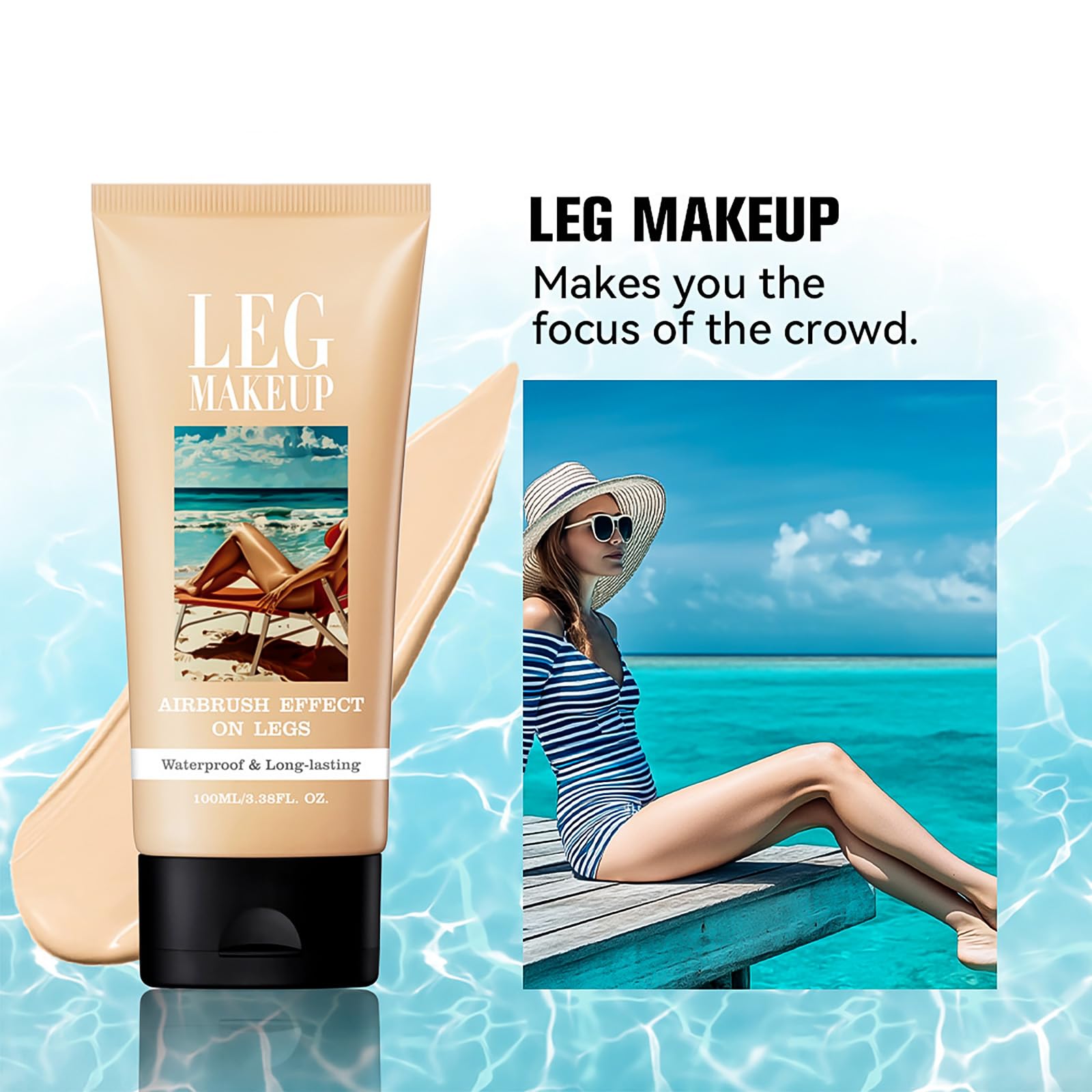 Leg Makeup Full Coverage Waterproof For Mature Skin Smooth Tone Body Make Up No Transfer Leg Makeup To Cover Veins Concealer Long Lasting Legs And Body Flaw Cover Up 01 - Image 3