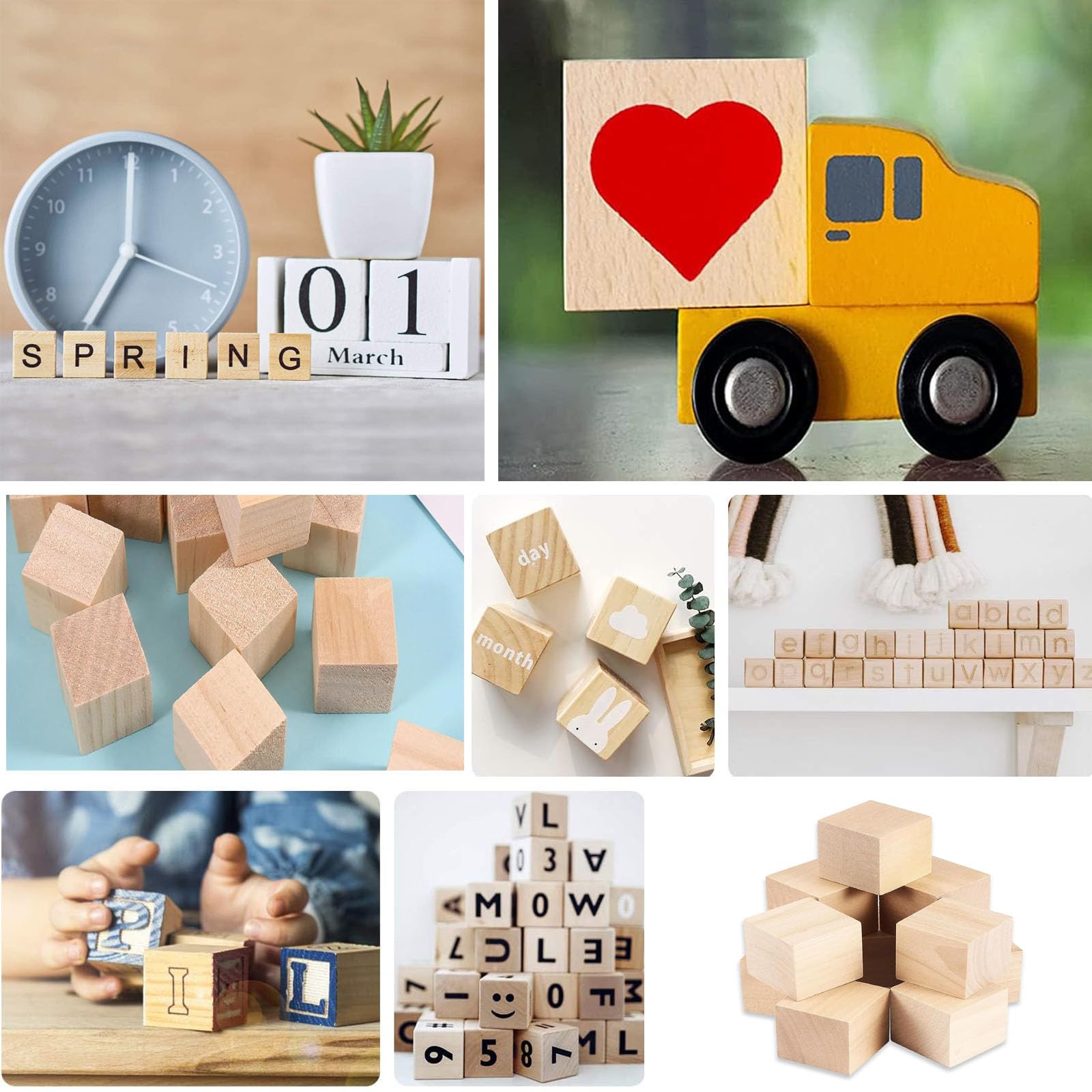 12 Cubi Di Legno Di Tiglio 5x5 Cm - Per Intaglio, Pittura E Fai Da Te, Non Trattati