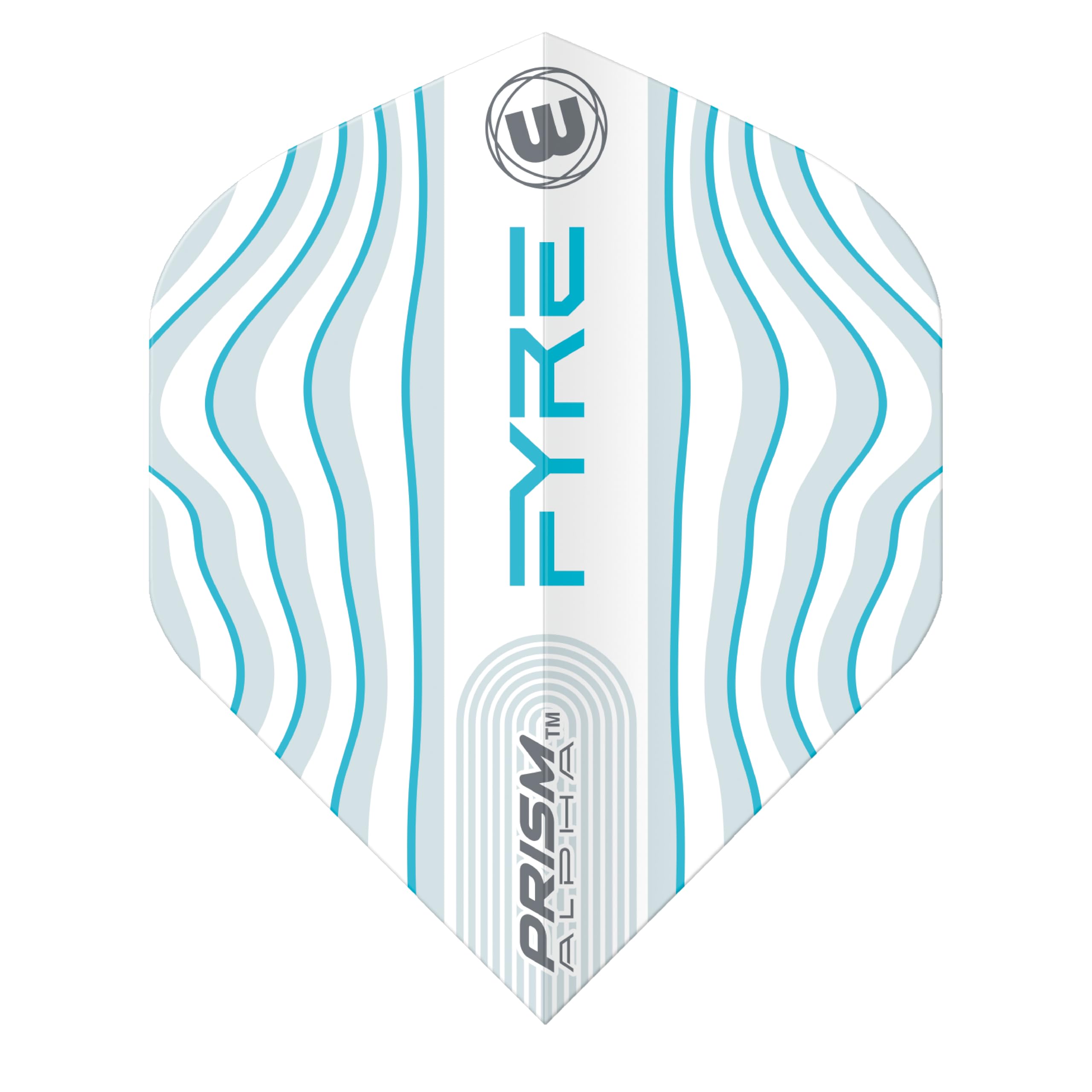 WINMAU Prism Alpha Fyre Design Dart Flights - 10 sets per pack (30 dart flights in total) (White, Aqua & Blue) - Image 3
