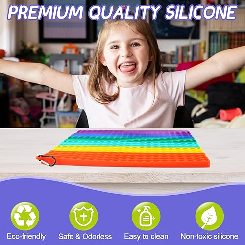 Miniatura 4 de Abesee 1 paquete de 400 burbujas juguete sensorial gigante de 157 pulgadas con enorme sonido de estallido tamaño extra grande XL cuadrado mega