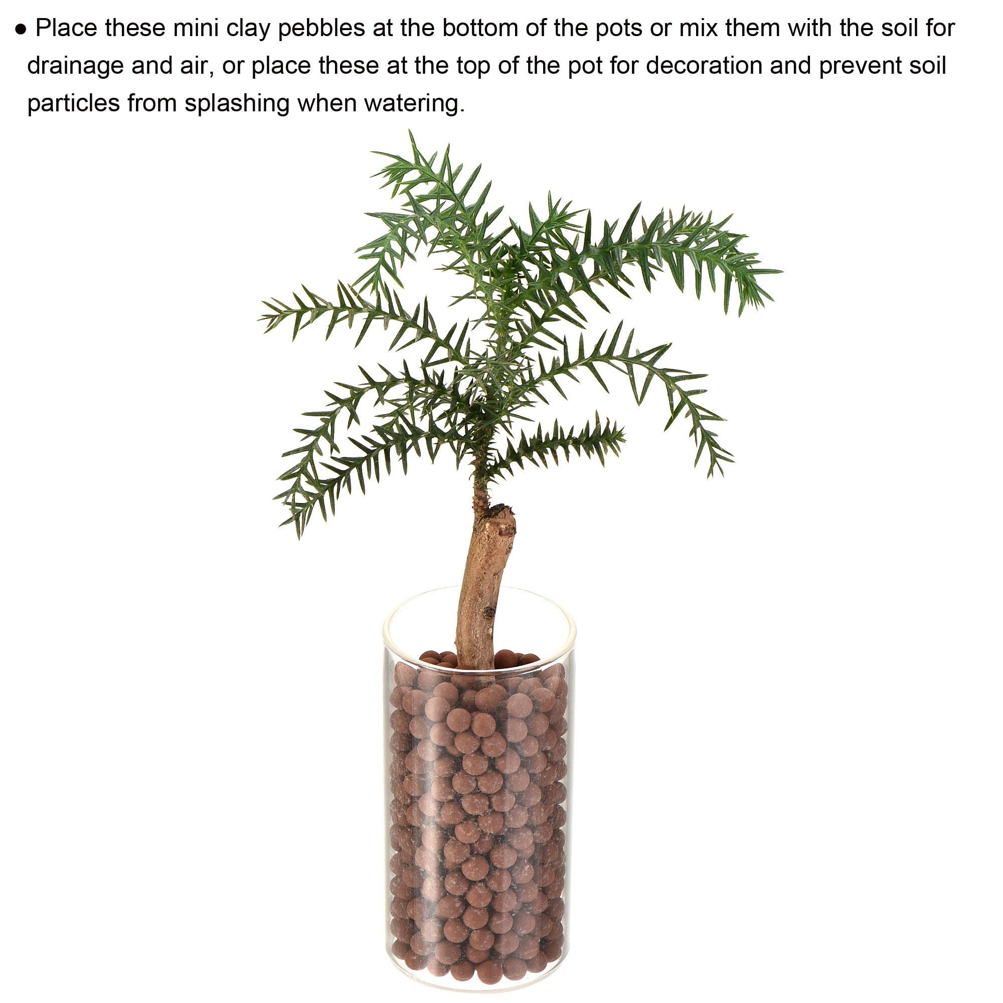 sourcing map Argile Galets 5-6mm 0.22 lbs Marron Jardinage Pot Boules pour Hydroponique Culture Vases Fournitures Bonsai Décoration