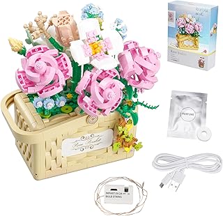 Flowers Building Blocks Botanical Collection DIY Plants Bonsai, Creative Flowers Bricks Model Set Building Project for Adults and Kids Best Gift