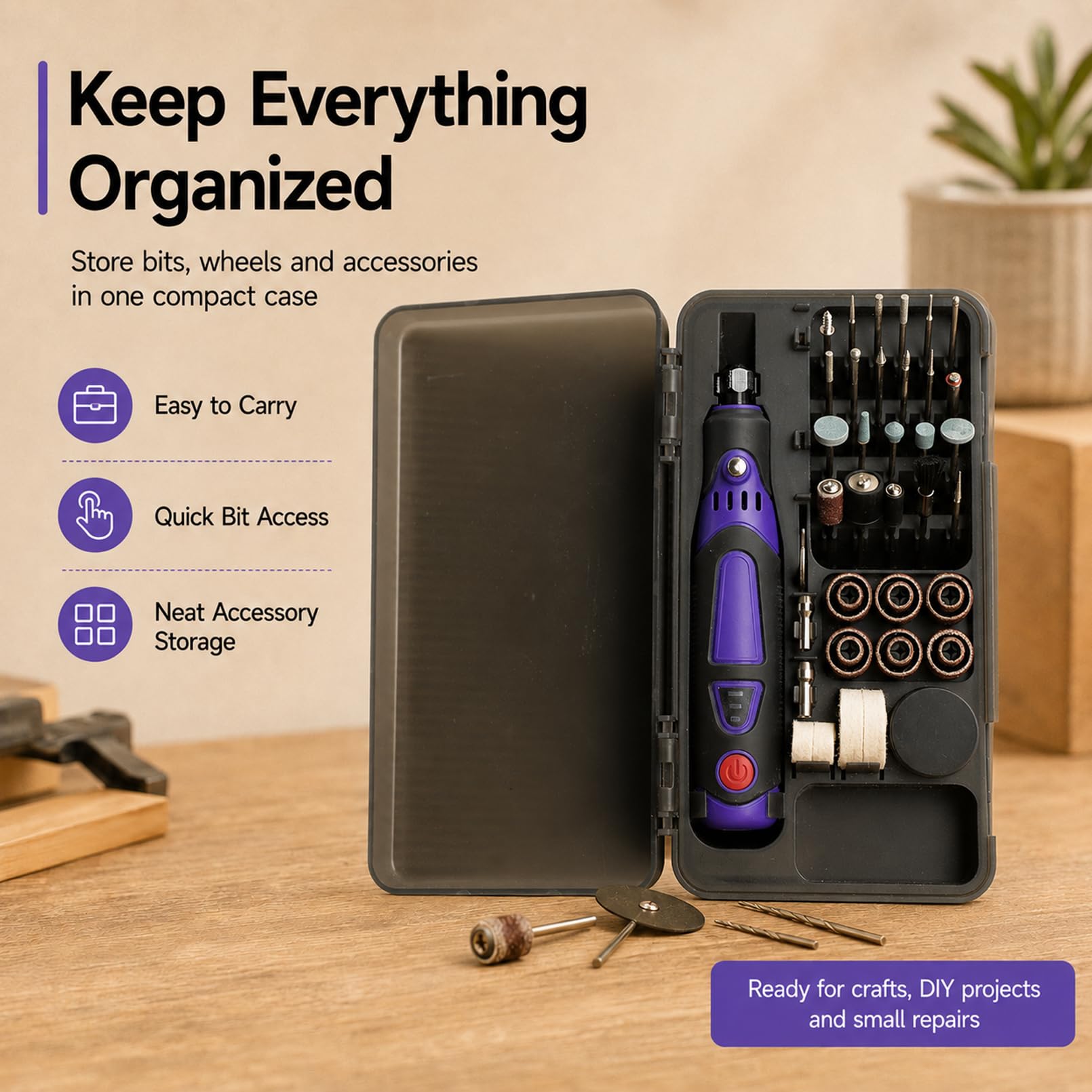 Cordless Rotary Tool Kit - 82 Accessories -5